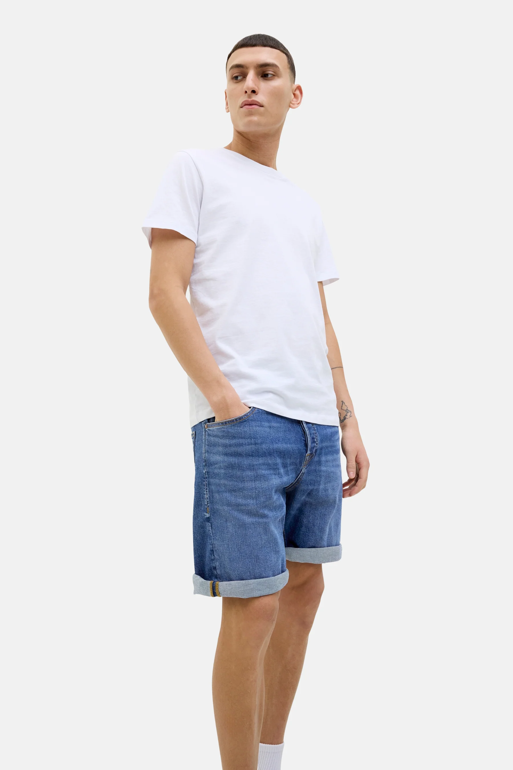 Short - mid blue denim - Image 6