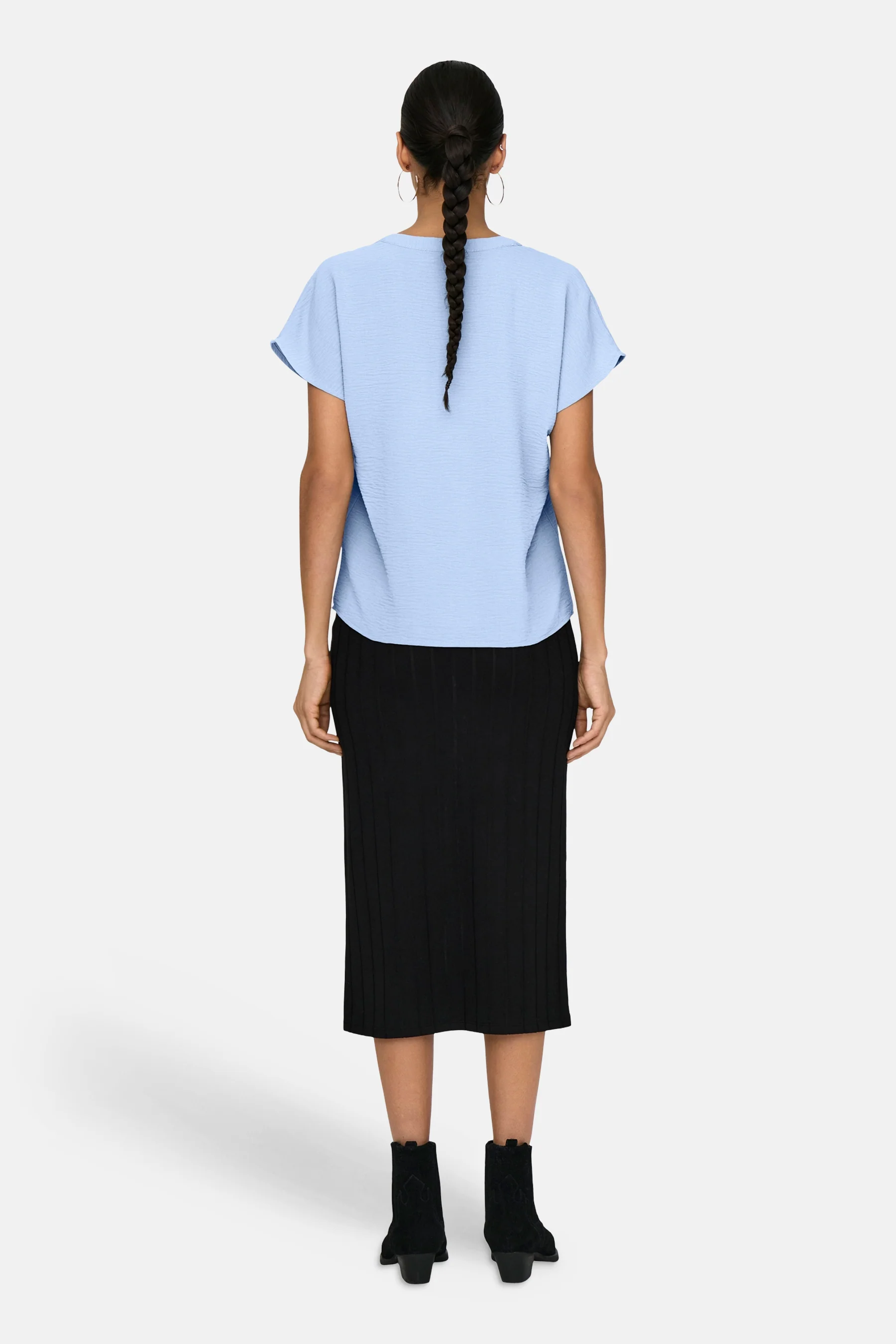Blouse met korte mouwen - blauw - Image 3