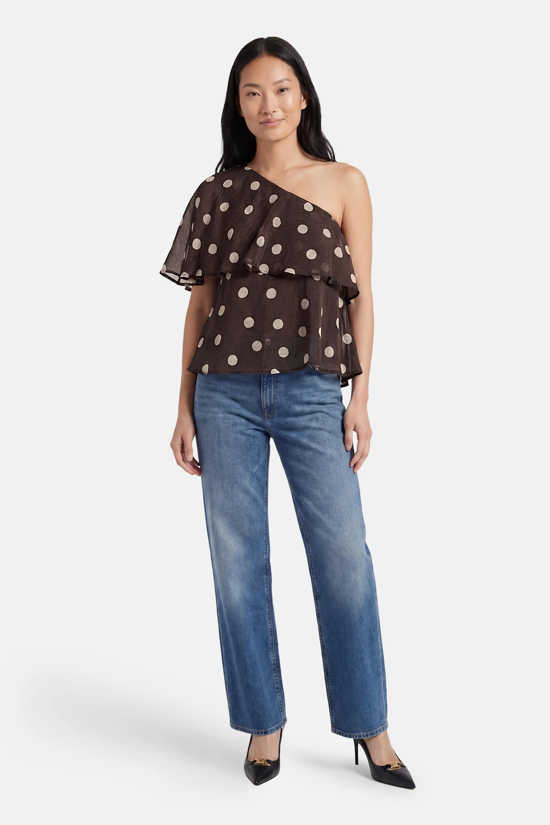 Blouse met korte mouwen - bruin - Image 2