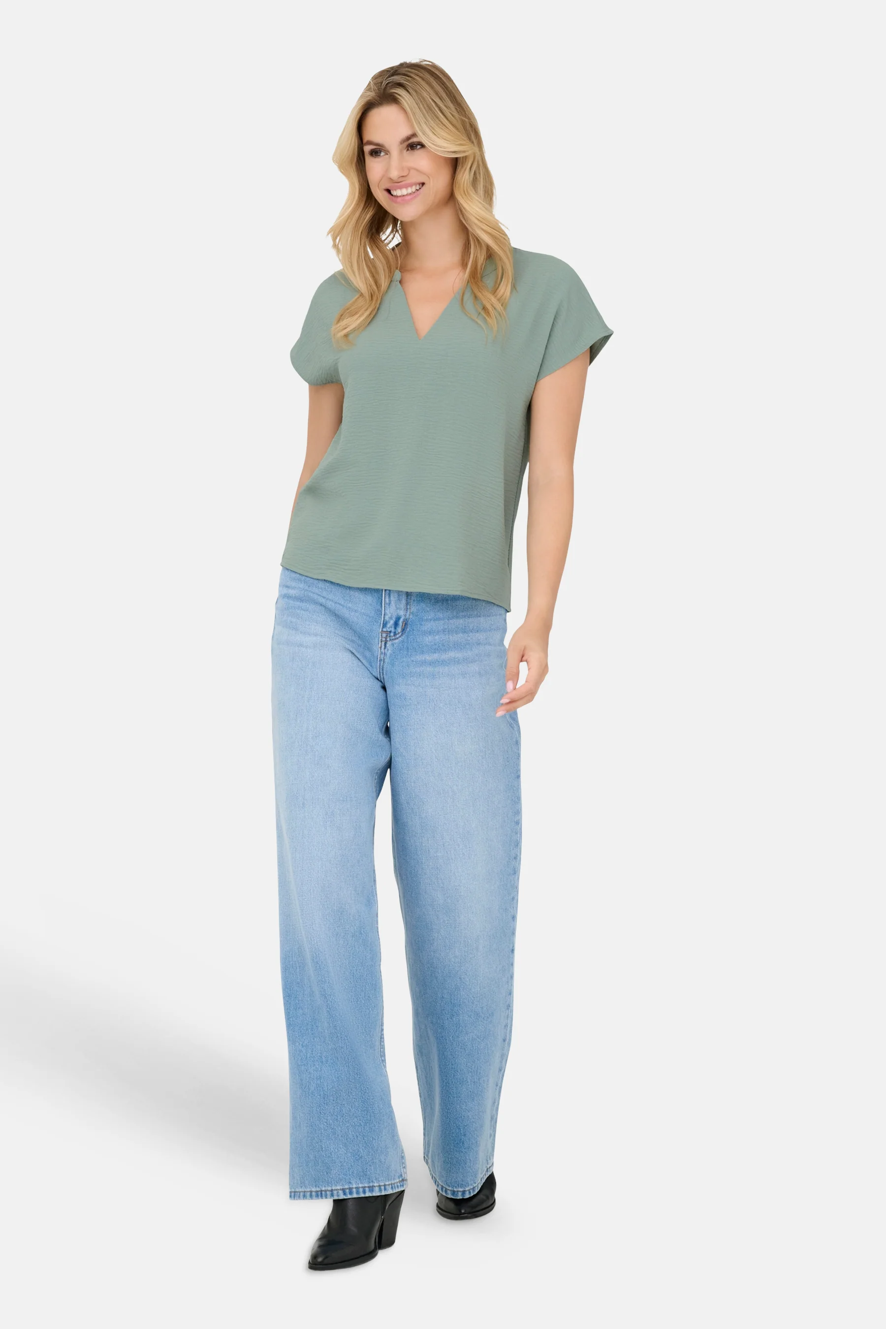 Blouse met korte mouwen - groen - Image 3
