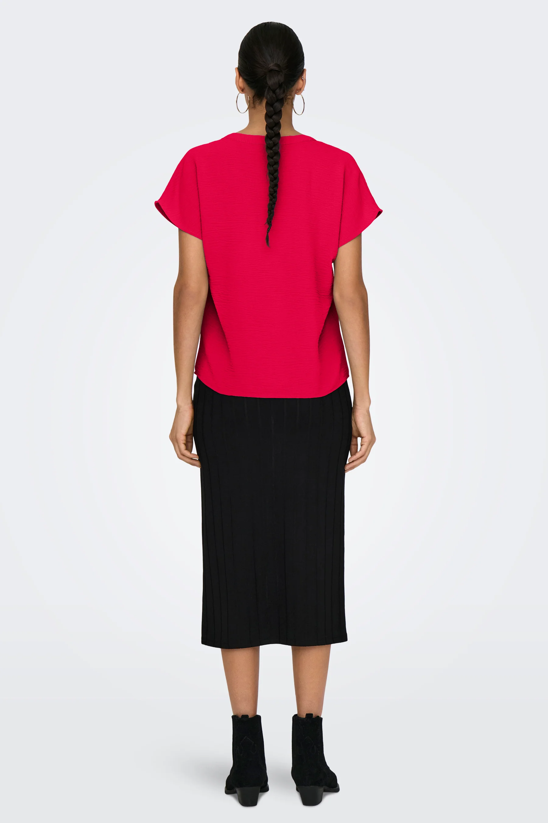 Blouse met korte mouwen - rood - Image 2
