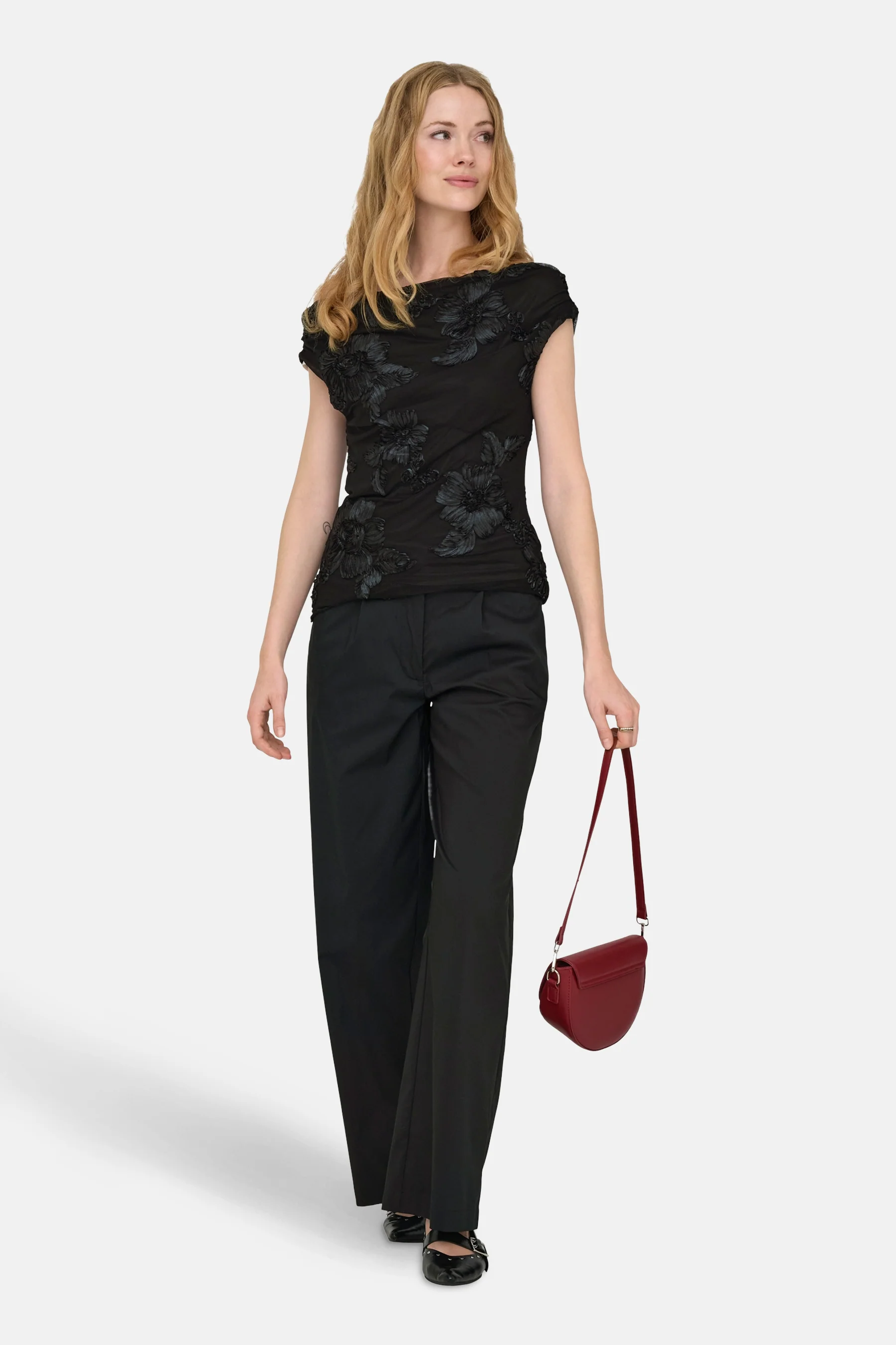 Blouse met korte mouwen - zwart - Image 2