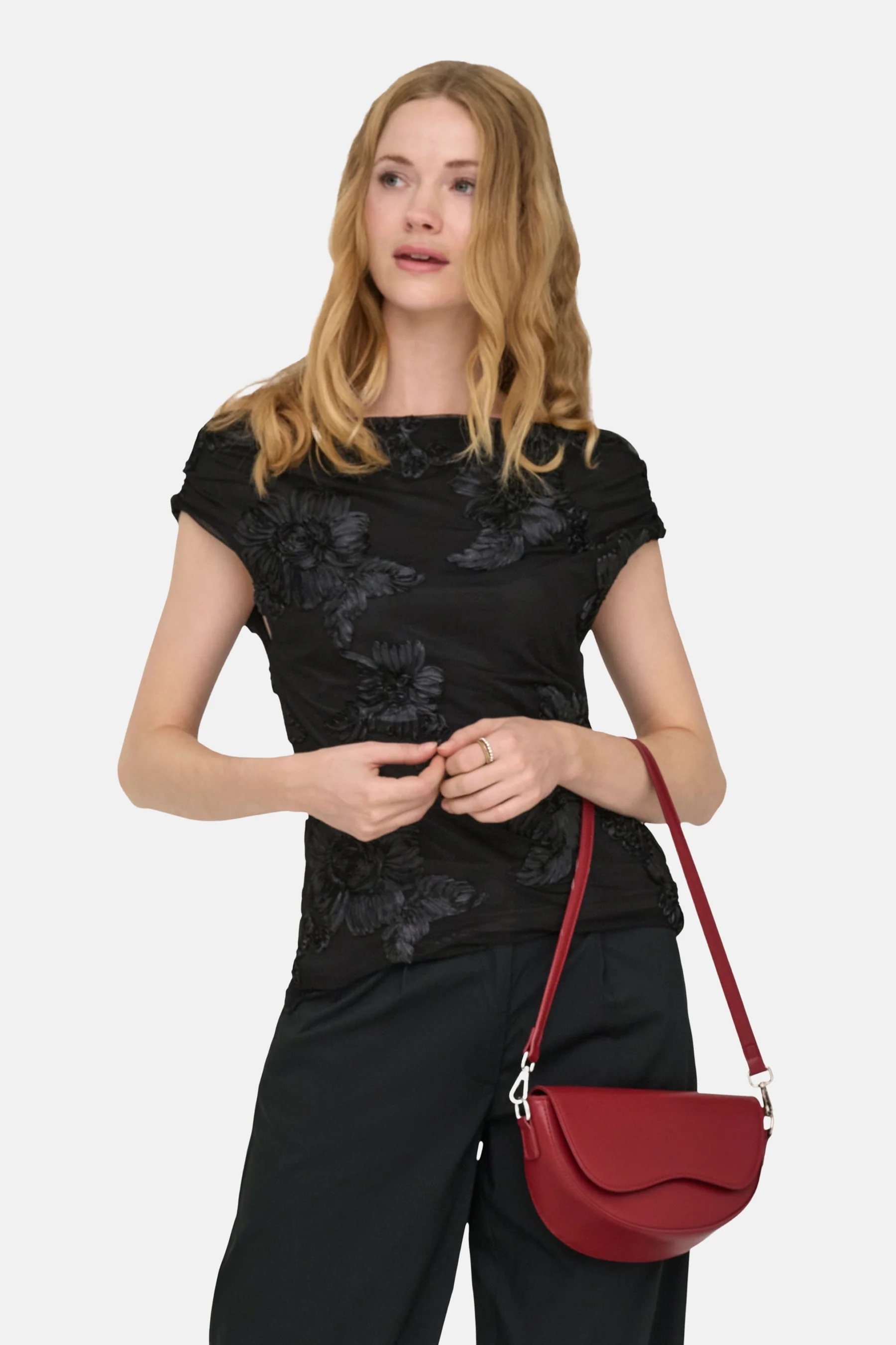 Blouse met korte mouwen - zwart - Image 4