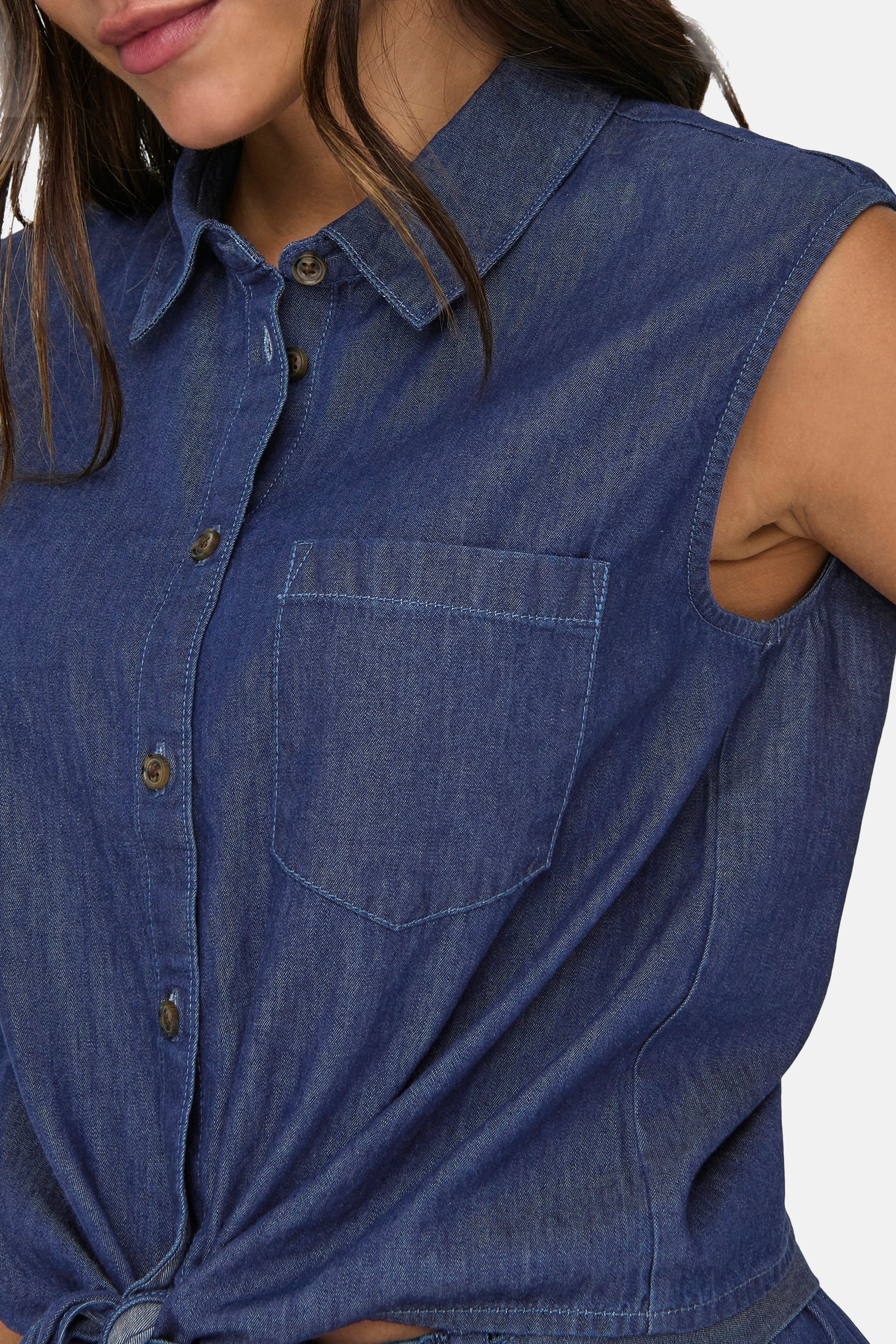Blouse - mid blue denim - Image 4