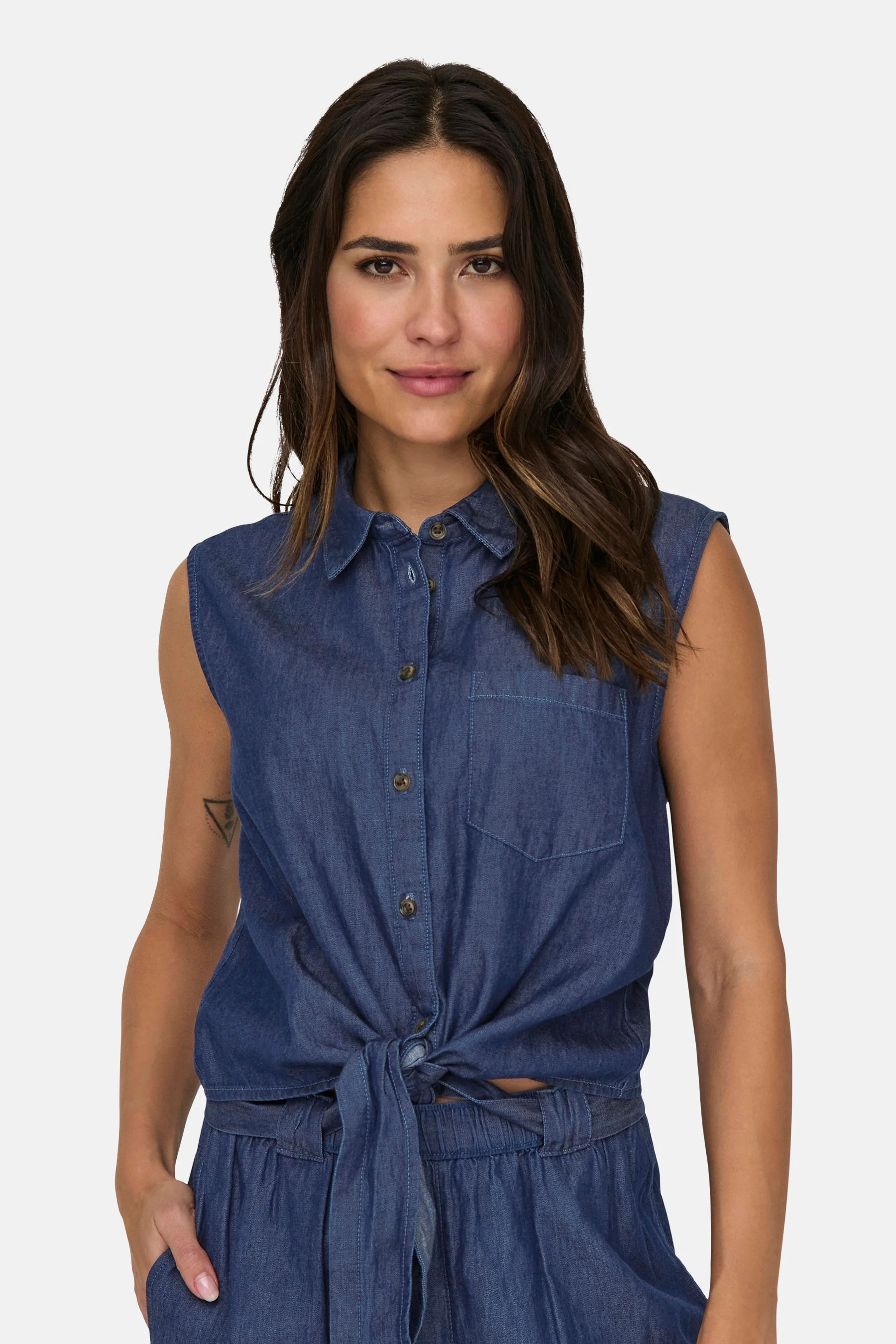 Blouse - mid blue denim - Image 5