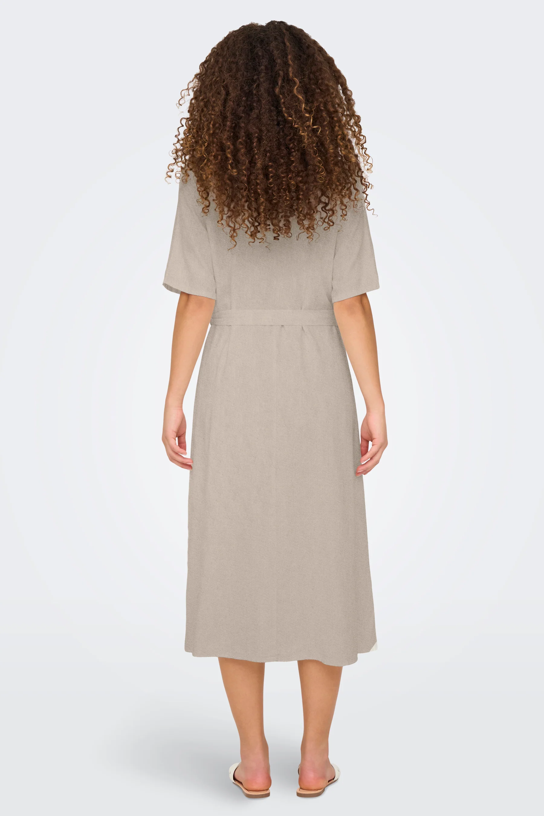 Kleedje met korte mouwen - beige - Image 2