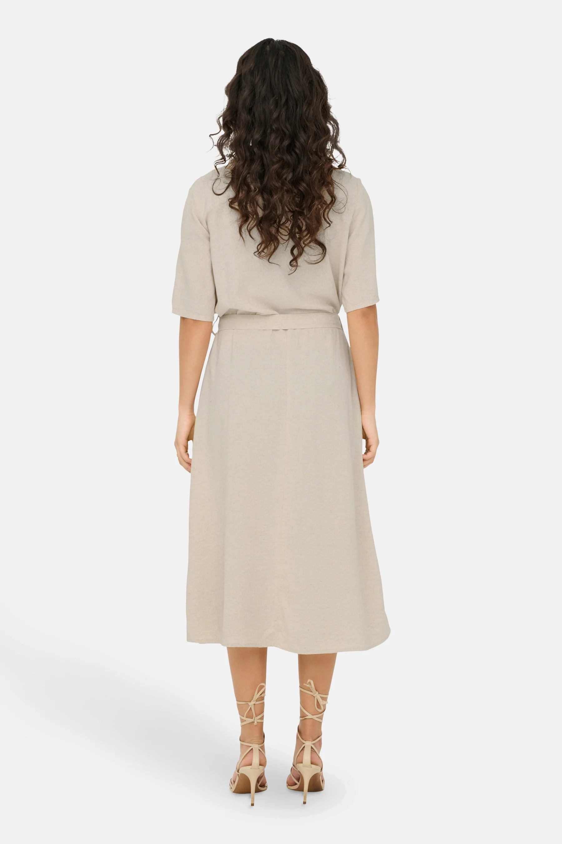 Kleedje met korte mouwen - beige - Image 7
