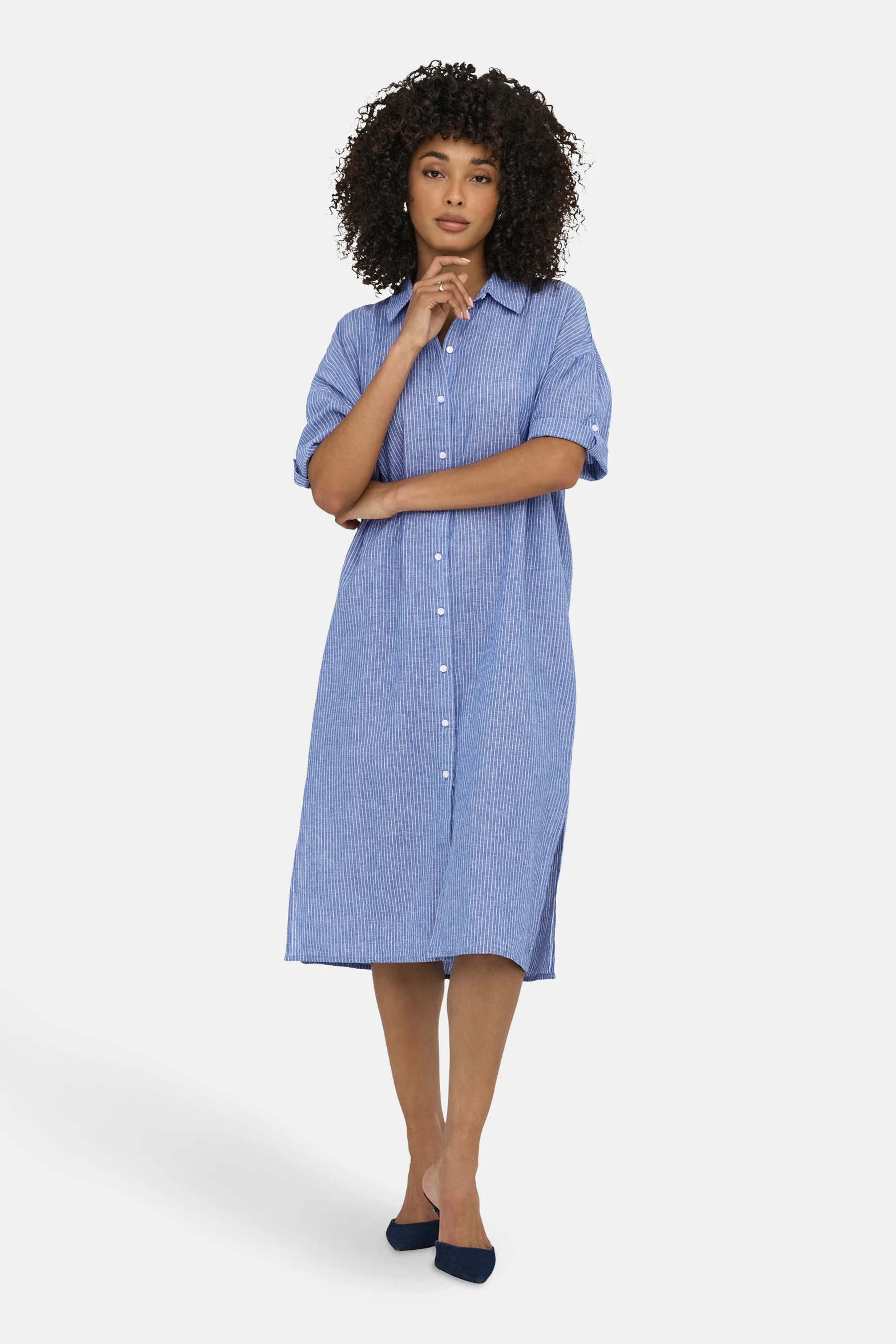 Kleedje met korte mouwen - blauw