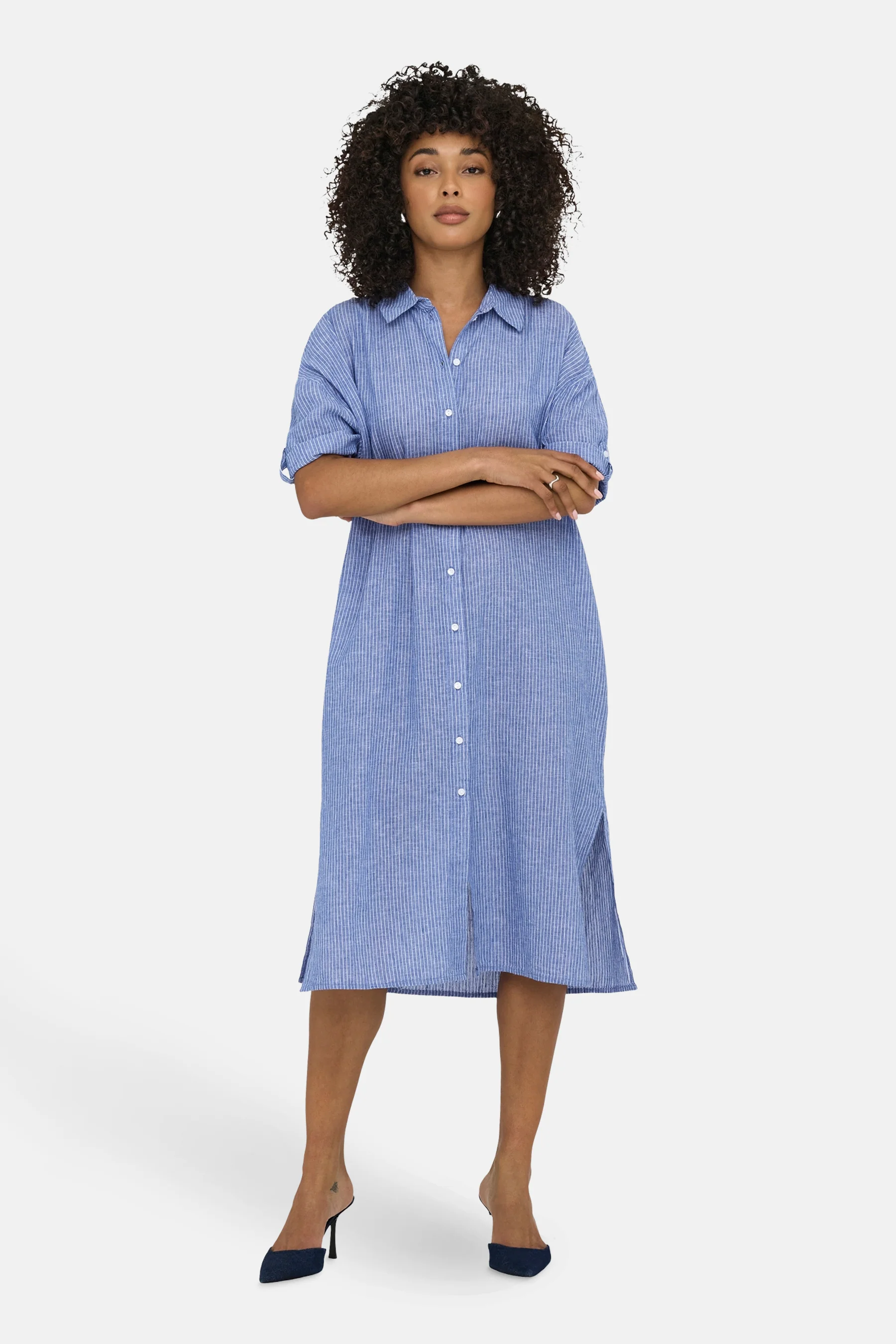 Kleedje met korte mouwen - blauw - Image 2