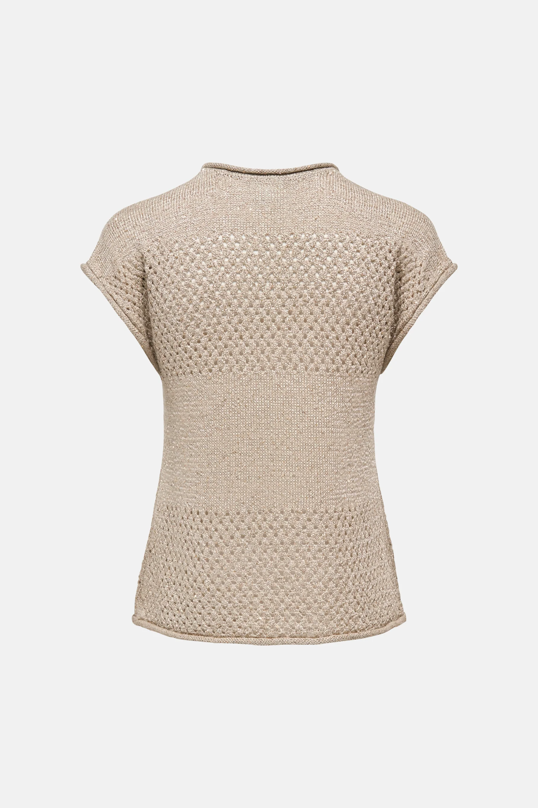 Pull met korte mouwen - beige - Image 2