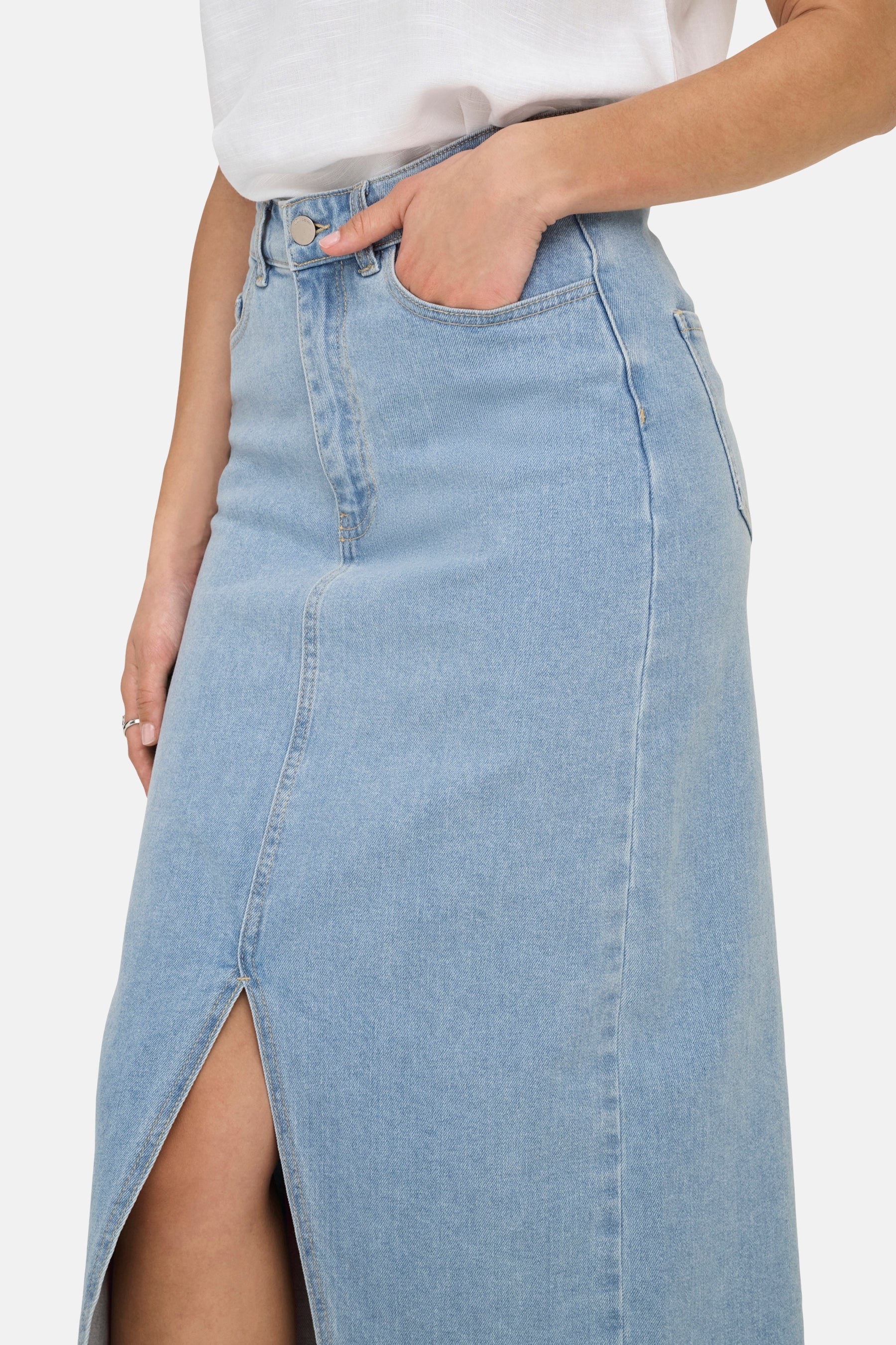 Lange rok - light blue denim - Image 4
