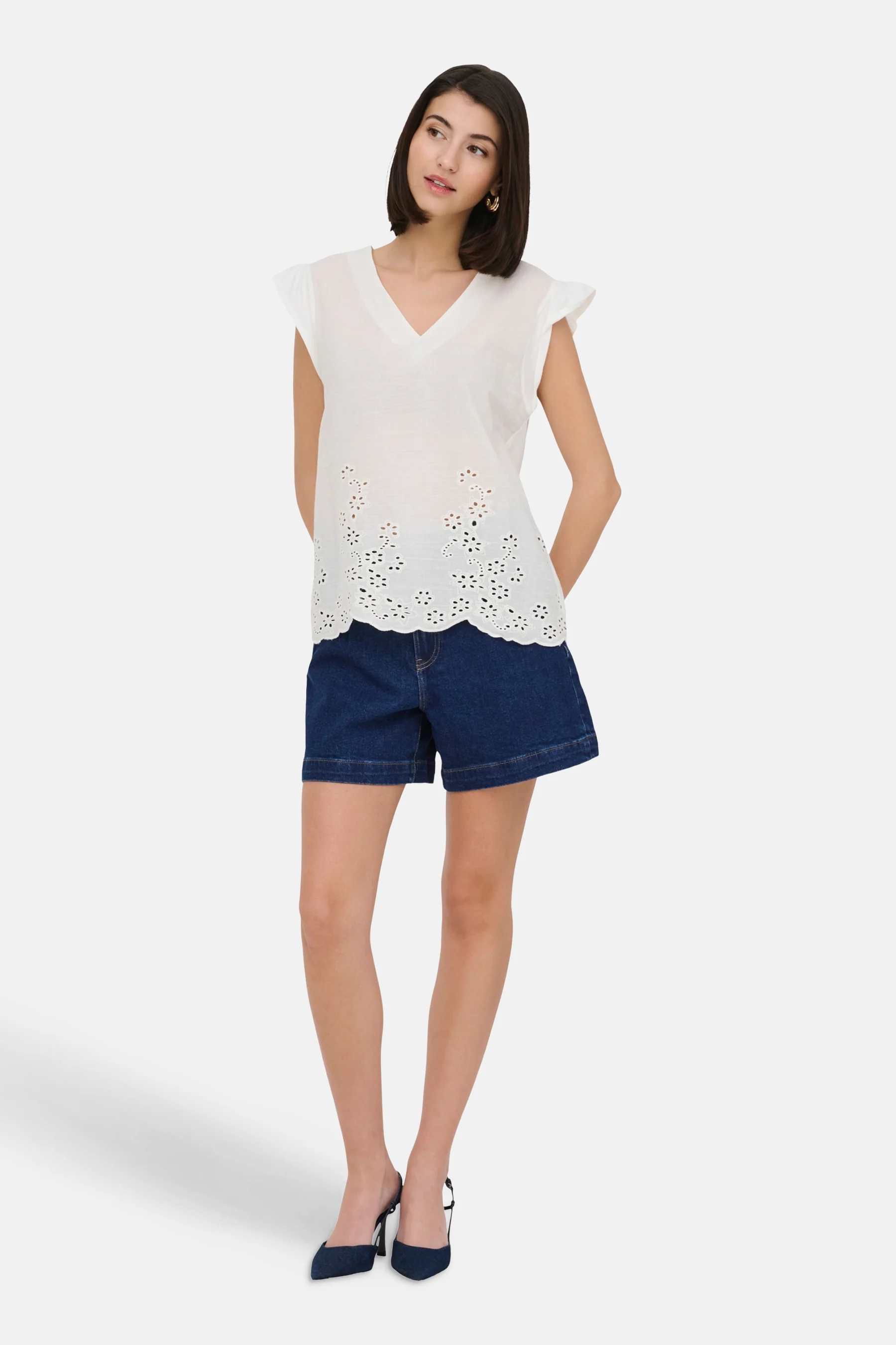 Short - Dark blue denim - Image 2