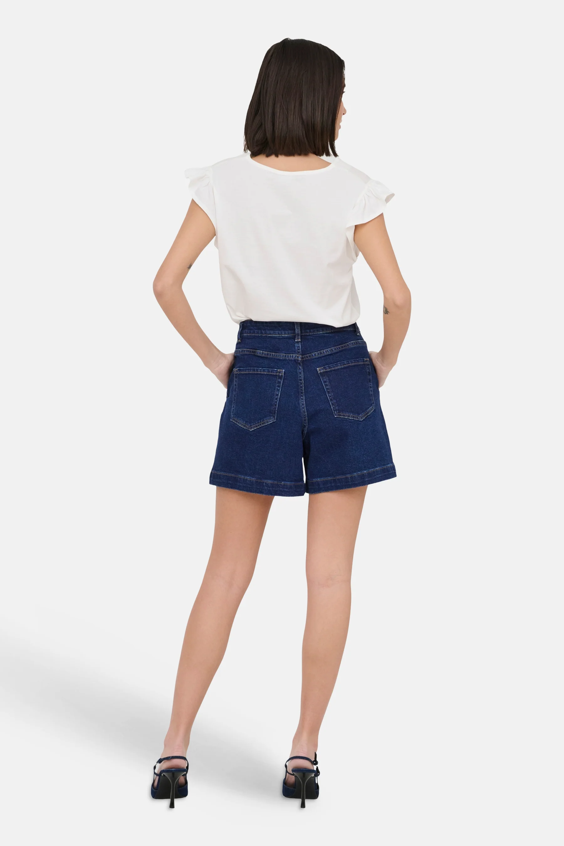 Short - Dark blue denim - Image 3