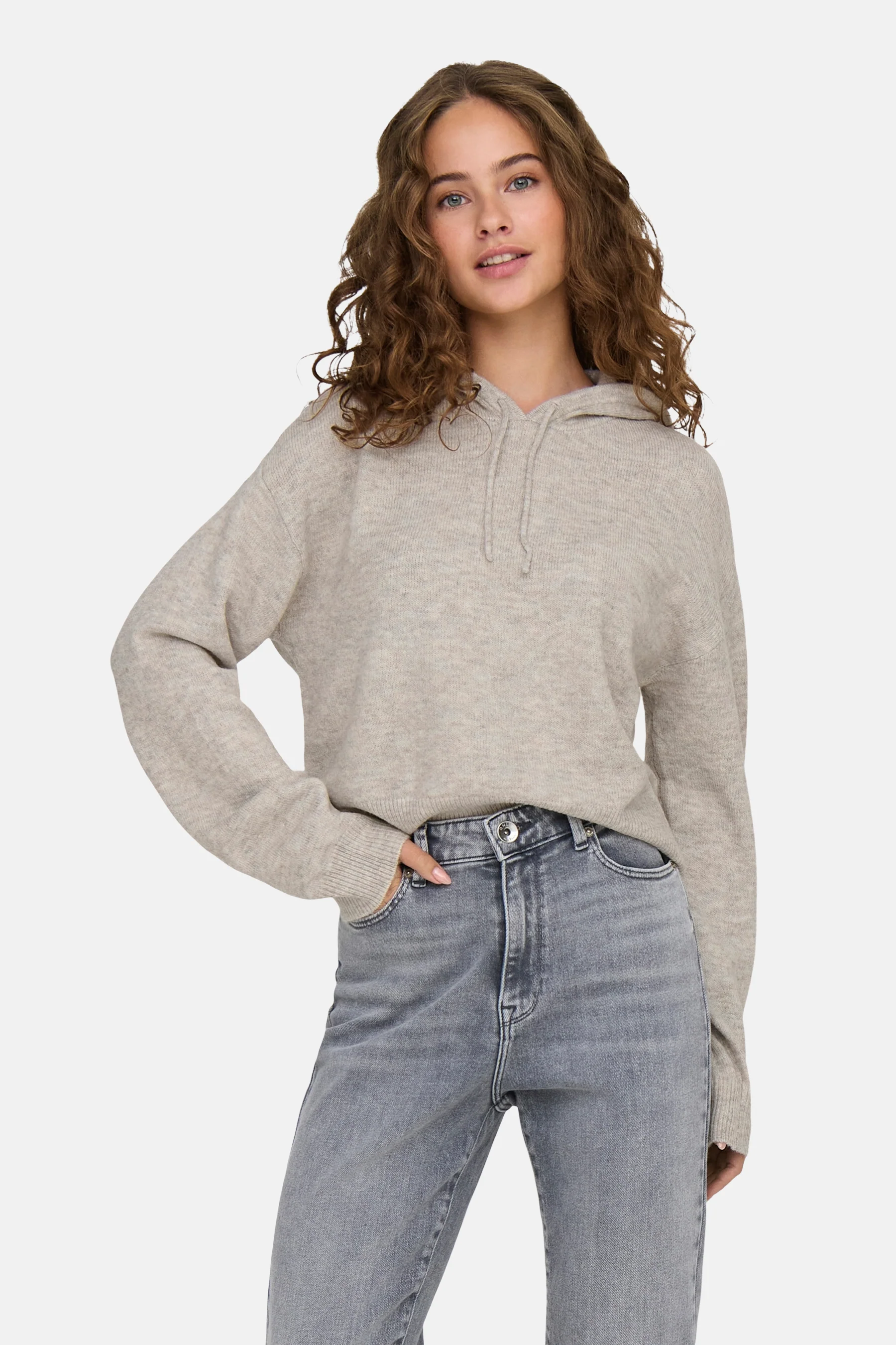 Sweater met kap beige - JDY