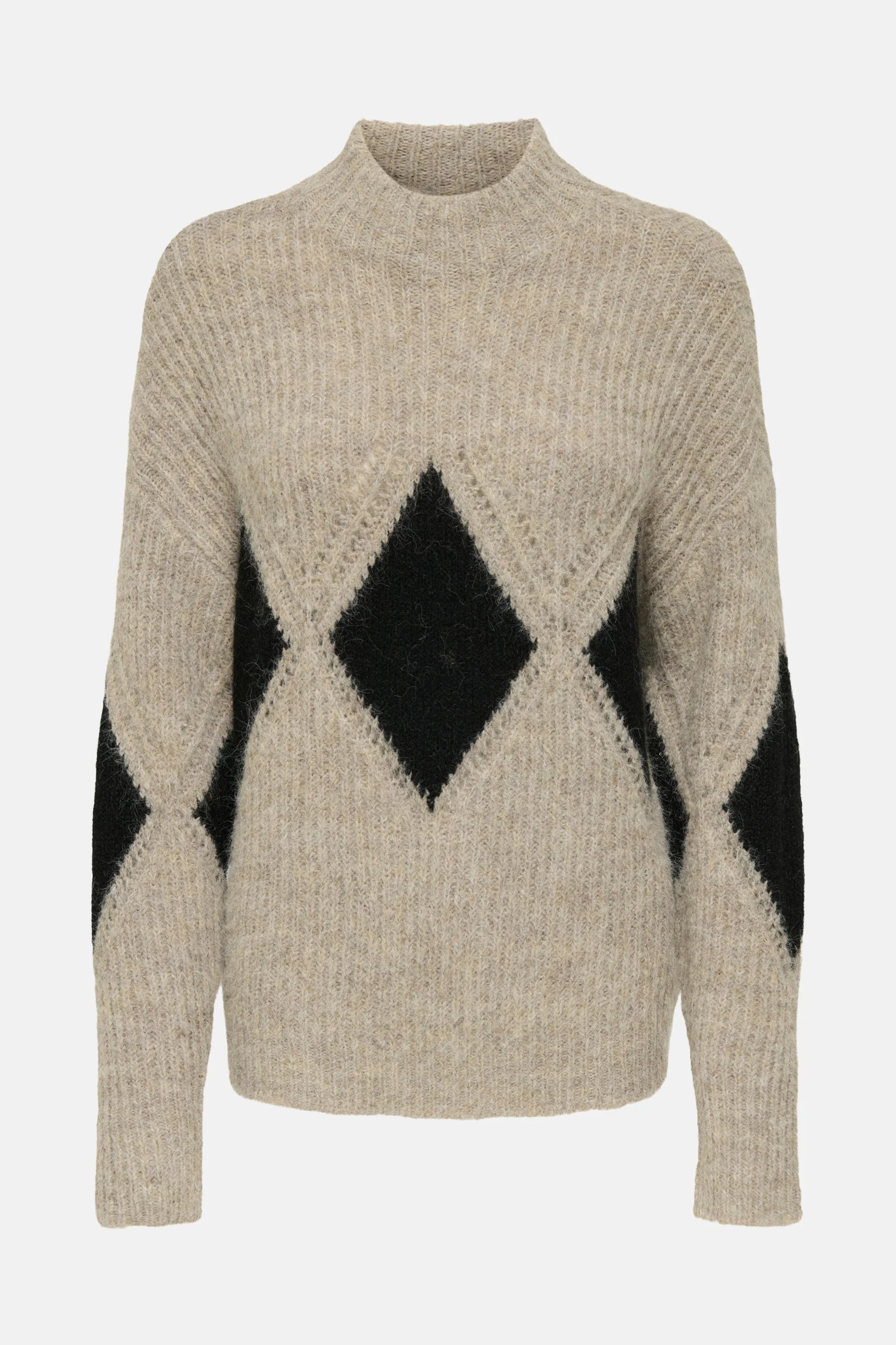 Pull met rolkraag - beige