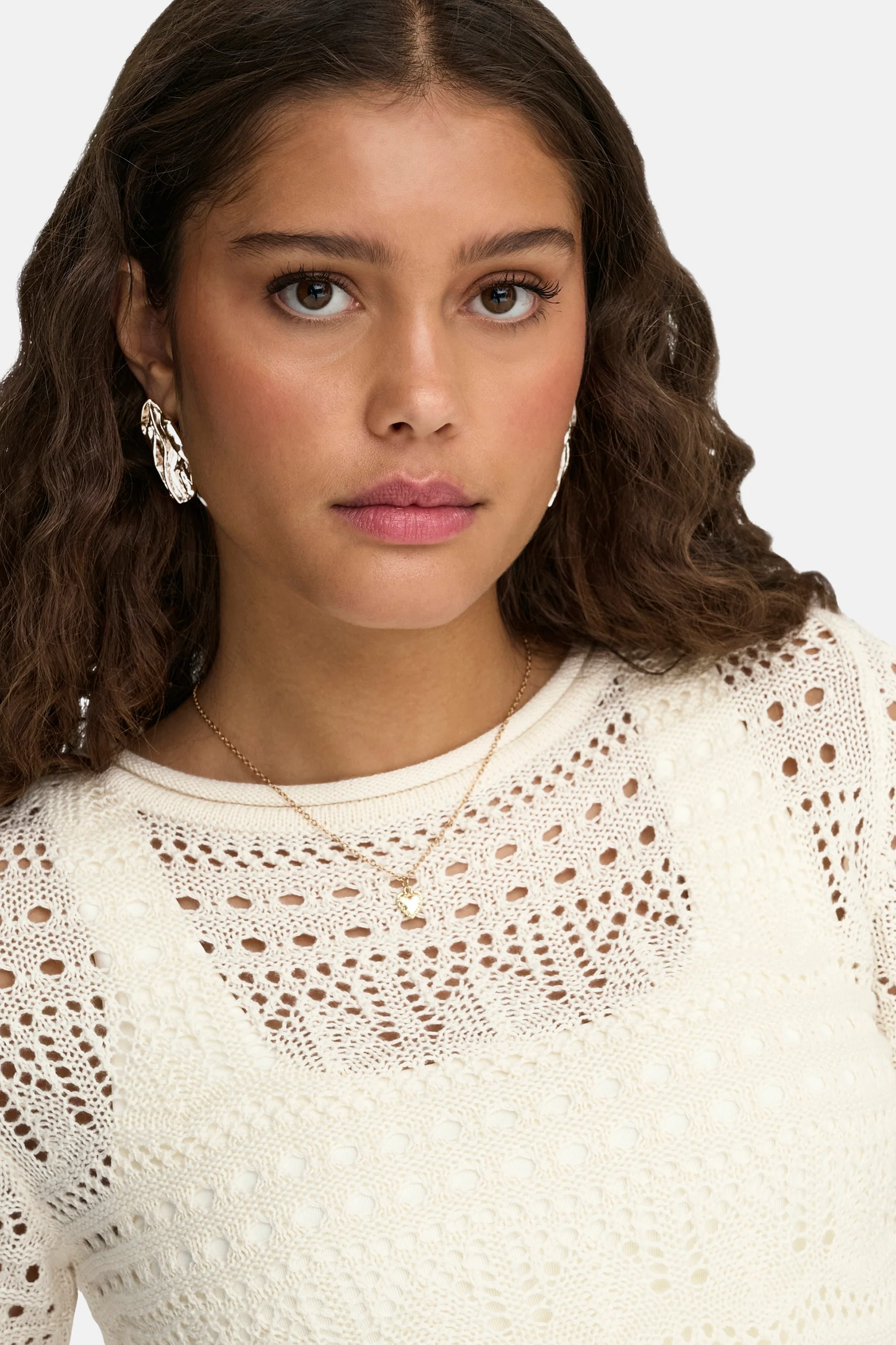 Pull met ronde hals - ecru - Image 5