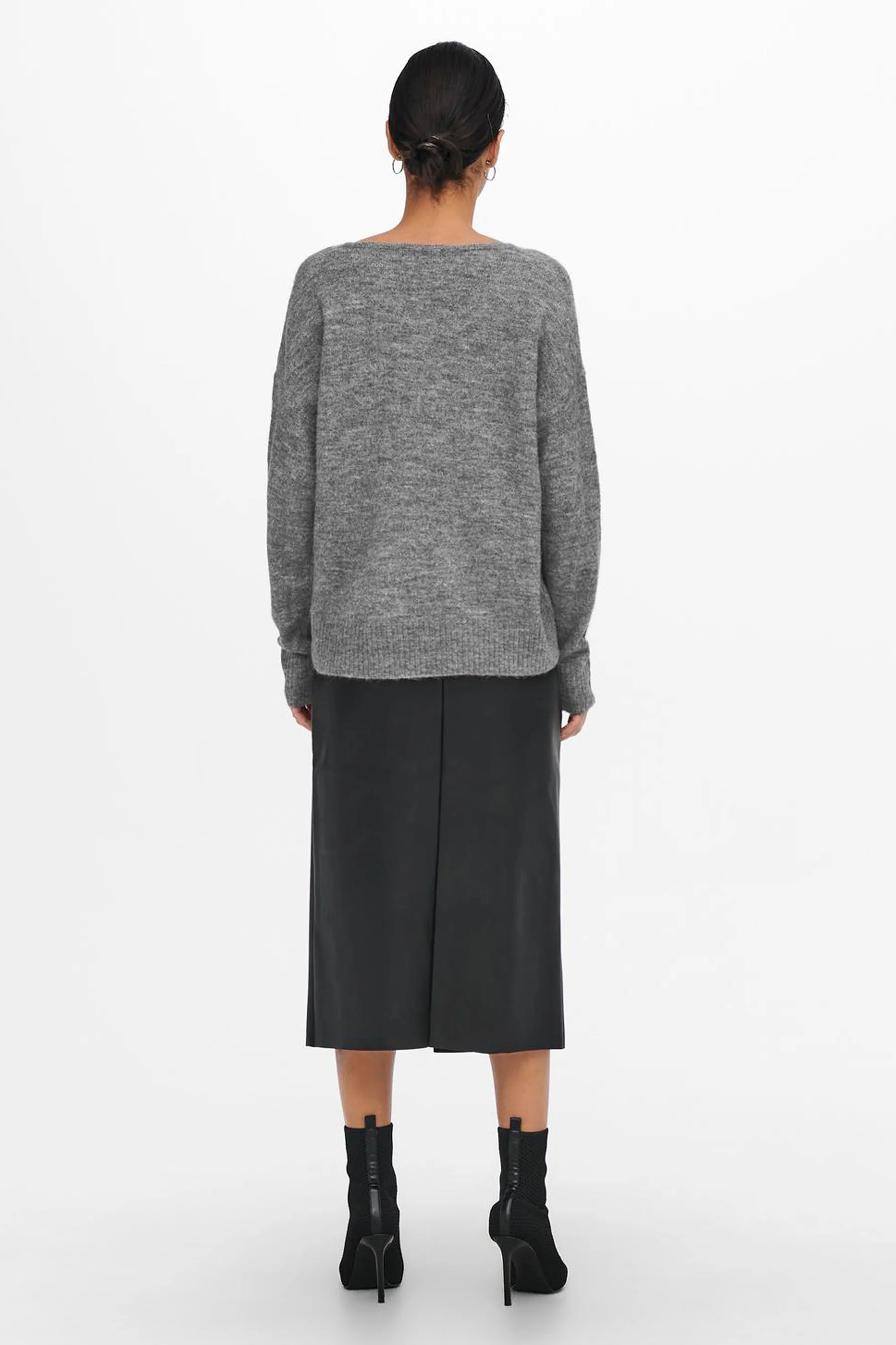 Pull met ronde hals - grijs - Image 3