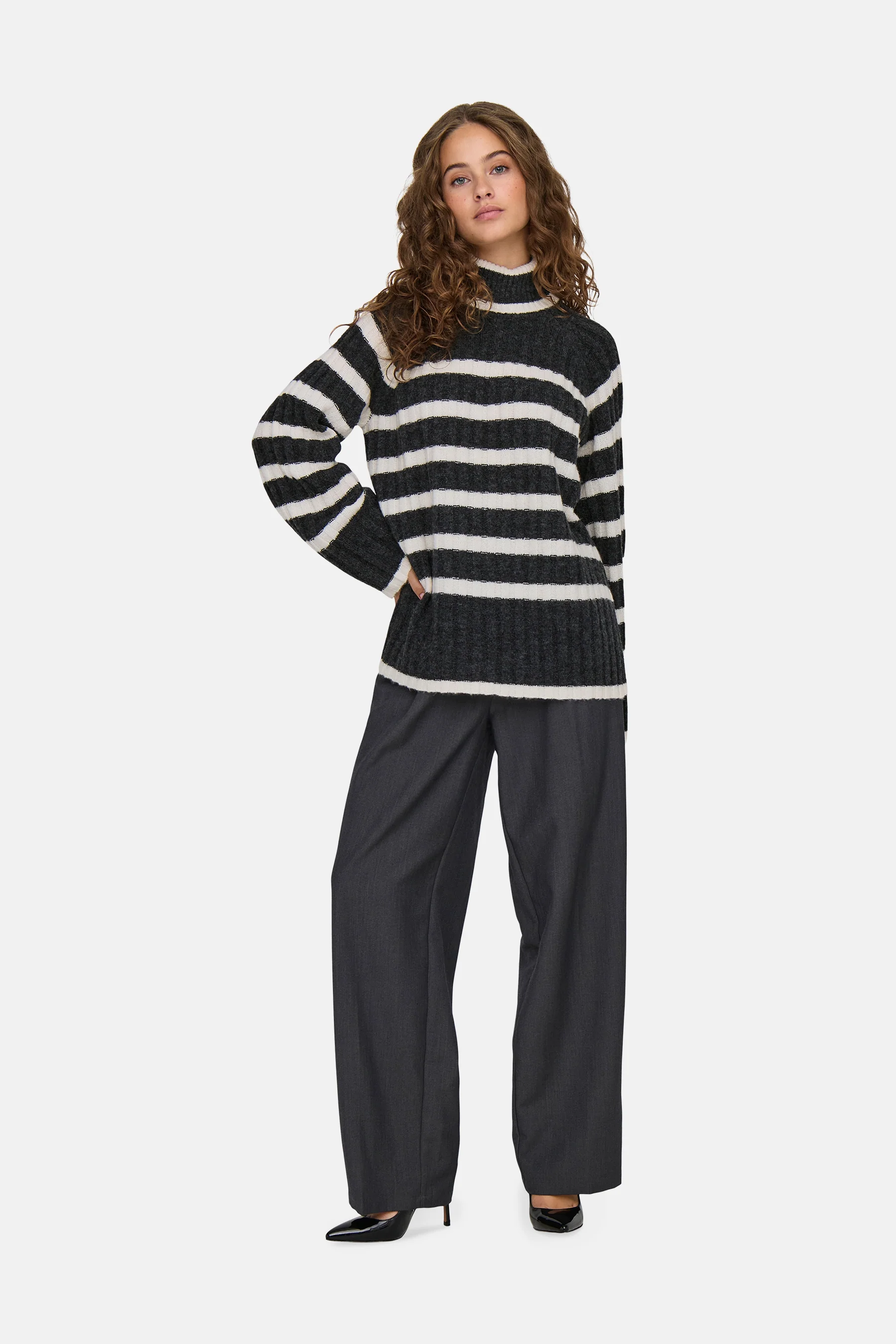 Pull met ronde hals - grijs - Image 2