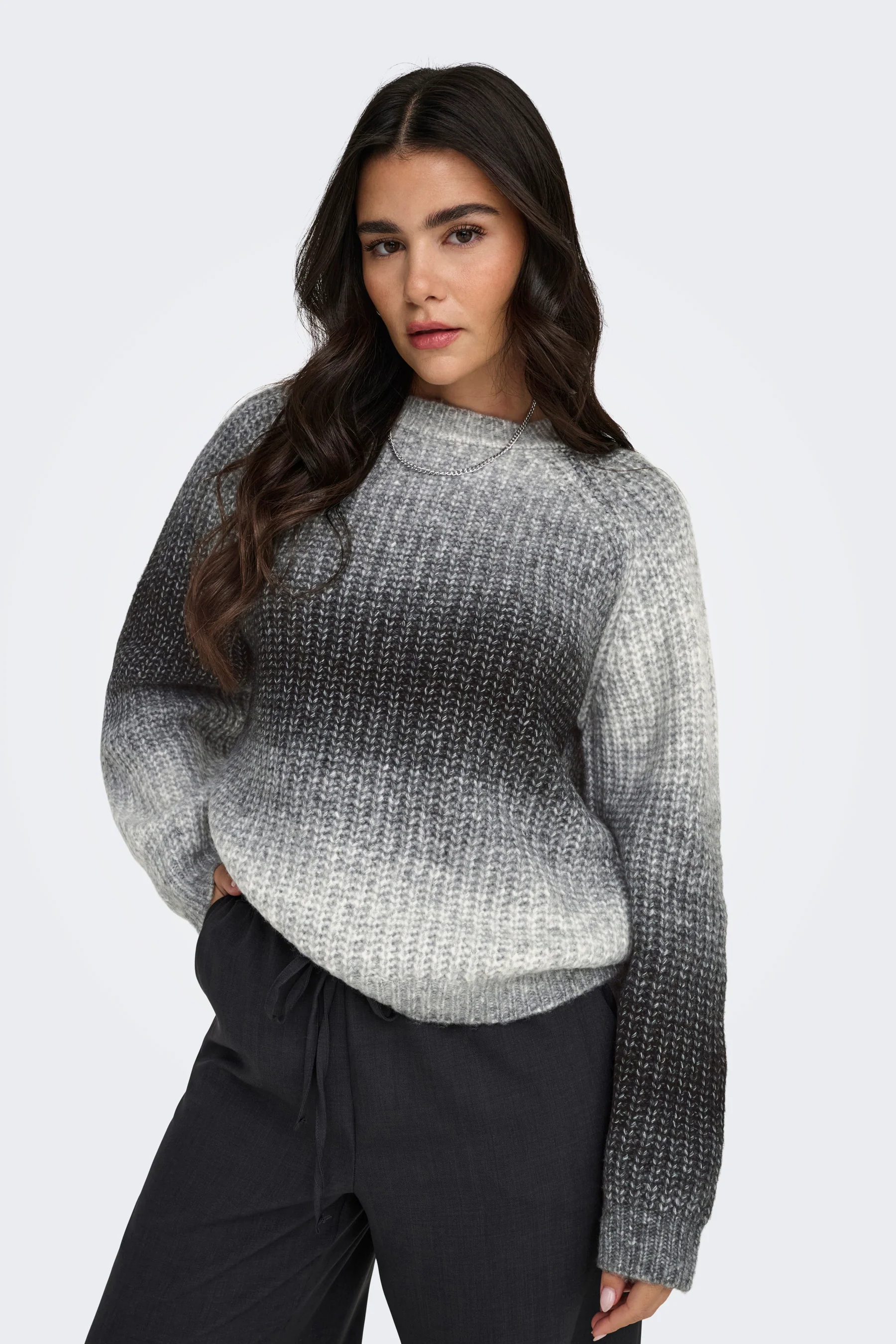 Pull met ronde hals - grijs - Image 4