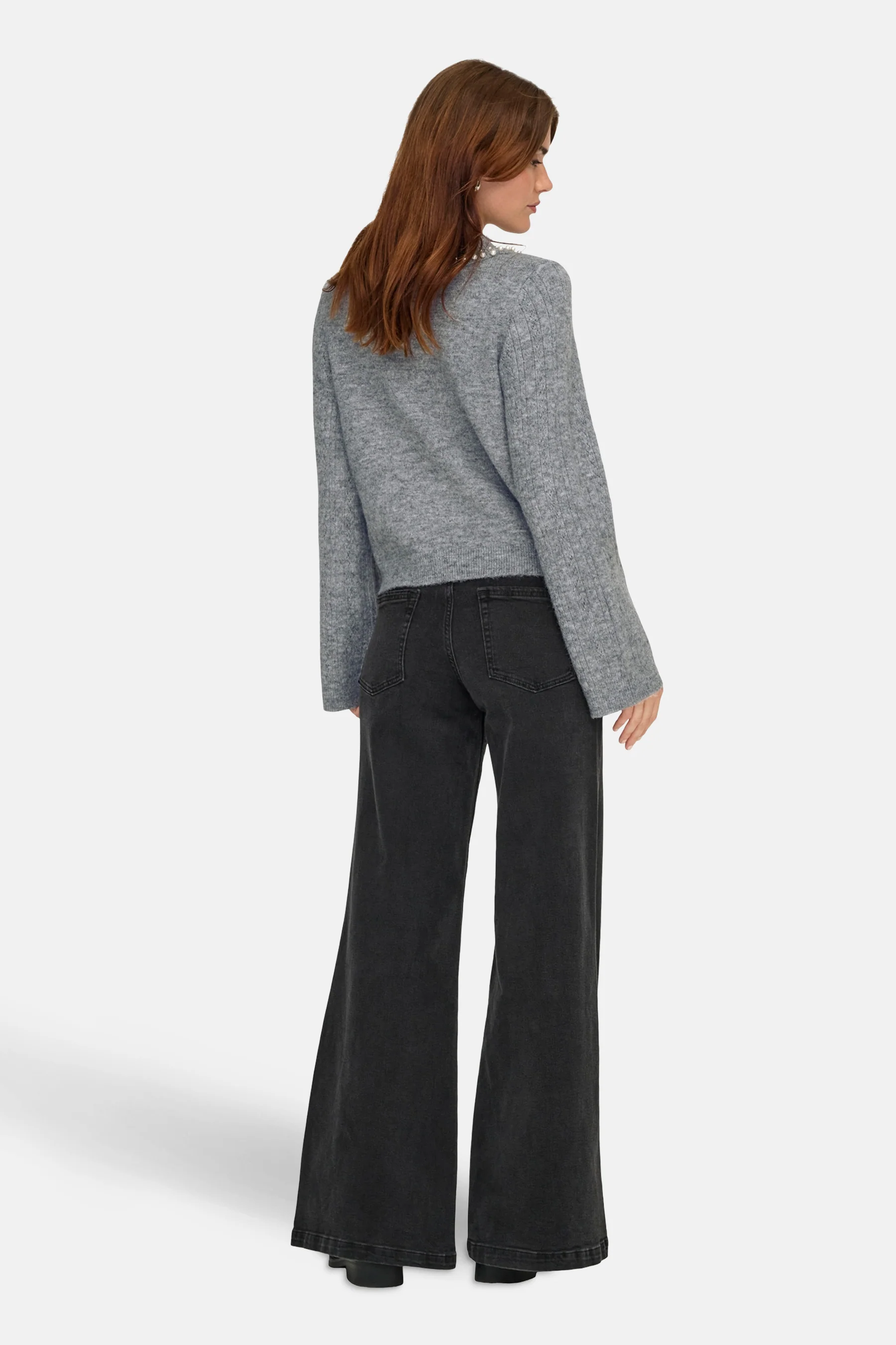 Pull met ronde hals - grijs - Image 3