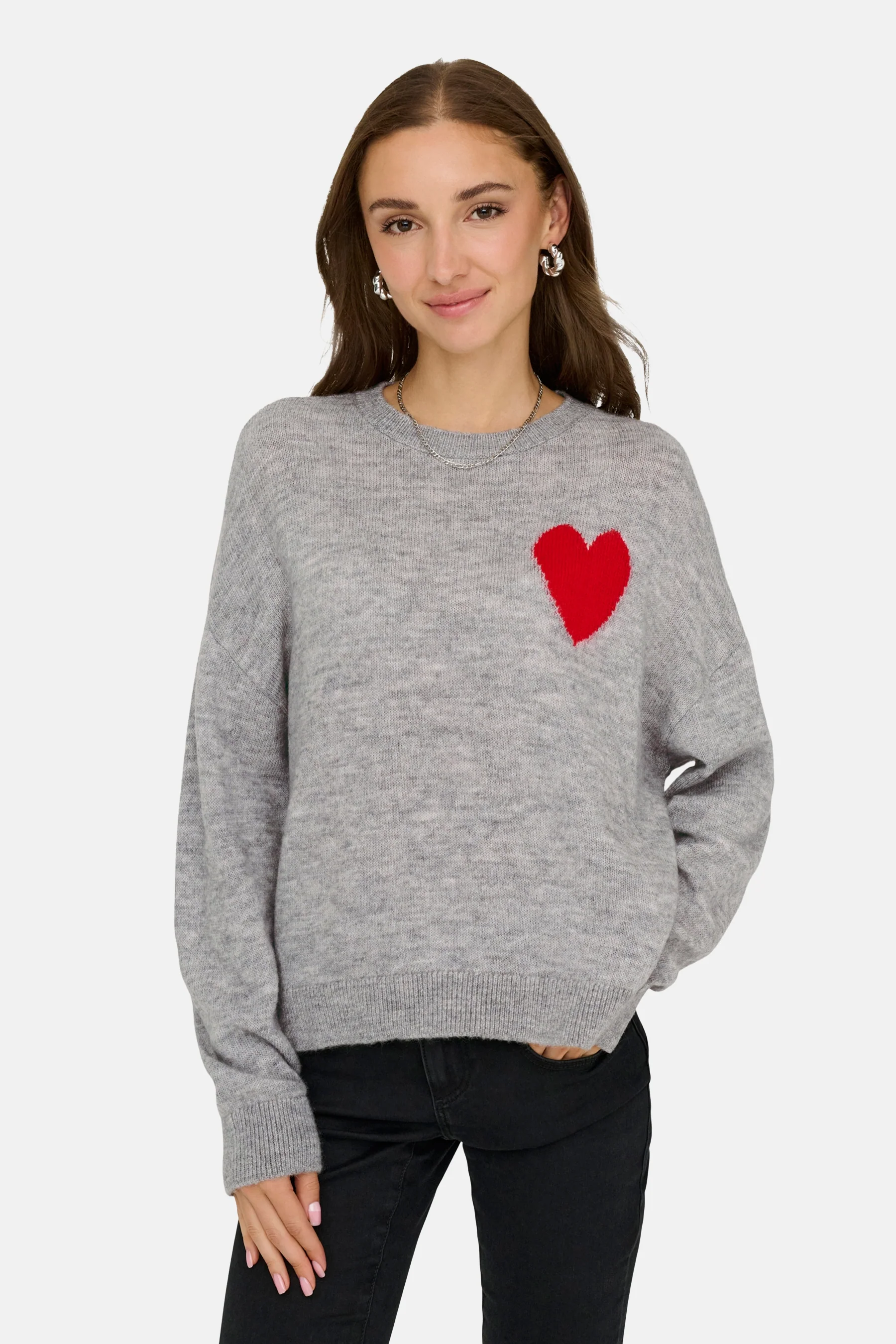 Pull met ronde hals - grijs - Image 4