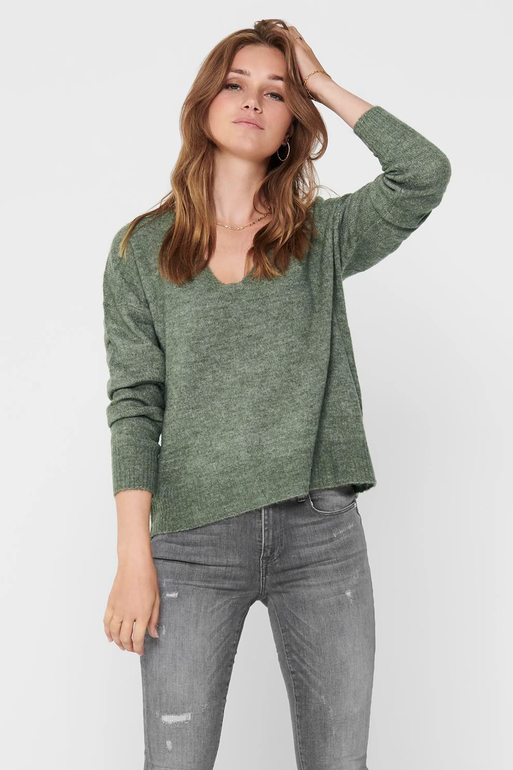 Pull met ronde hals - groen