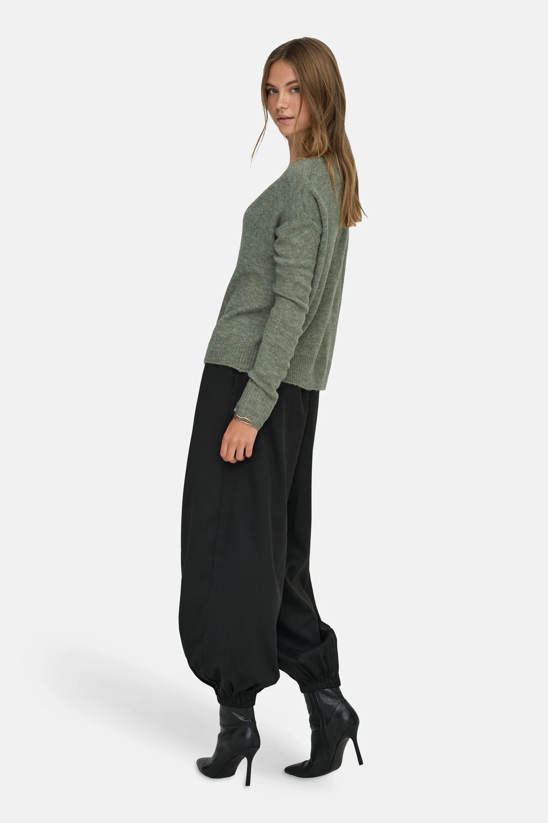 Pull met ronde hals - groen - Image 17