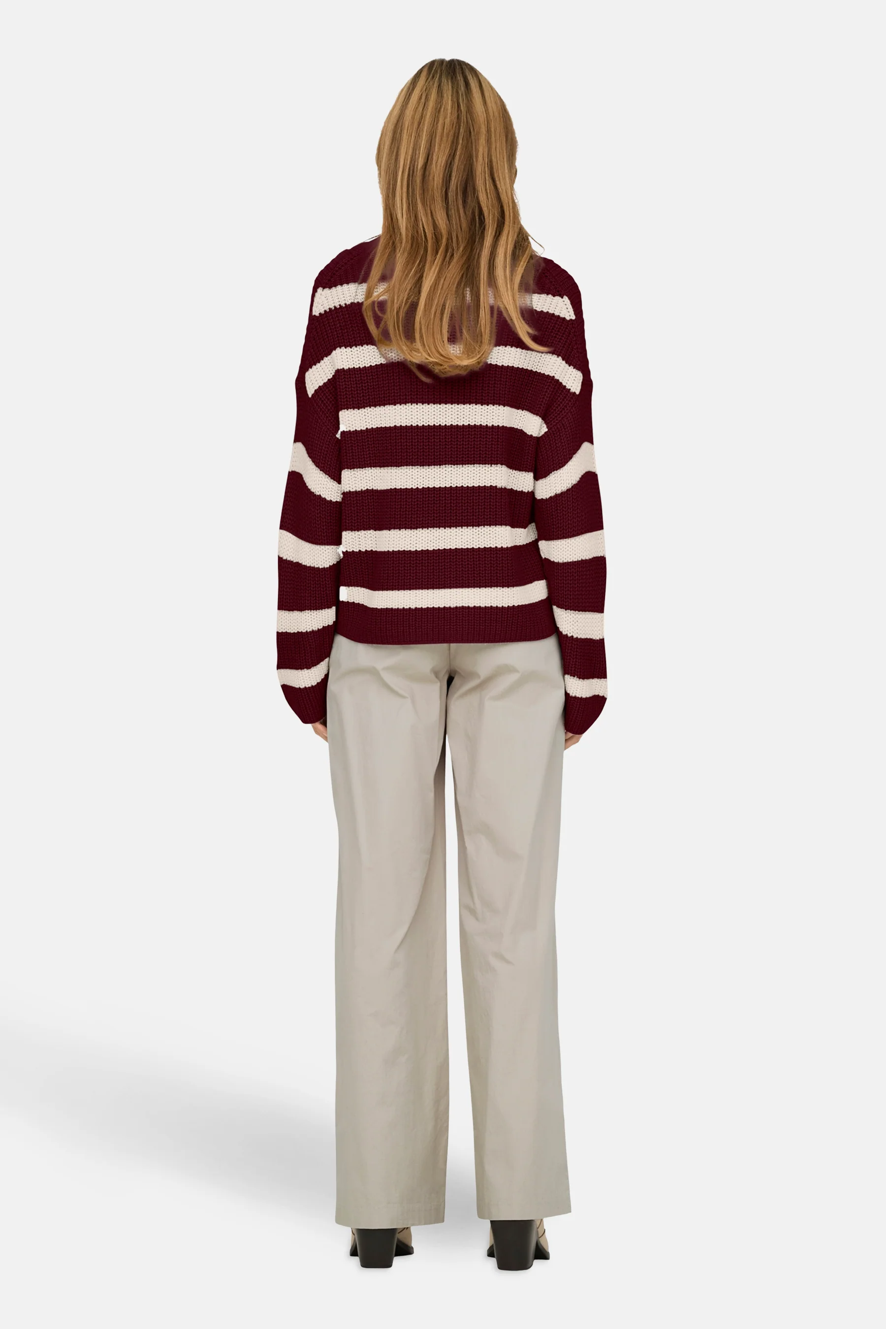 Pull met ronde hals - rood - Image 2