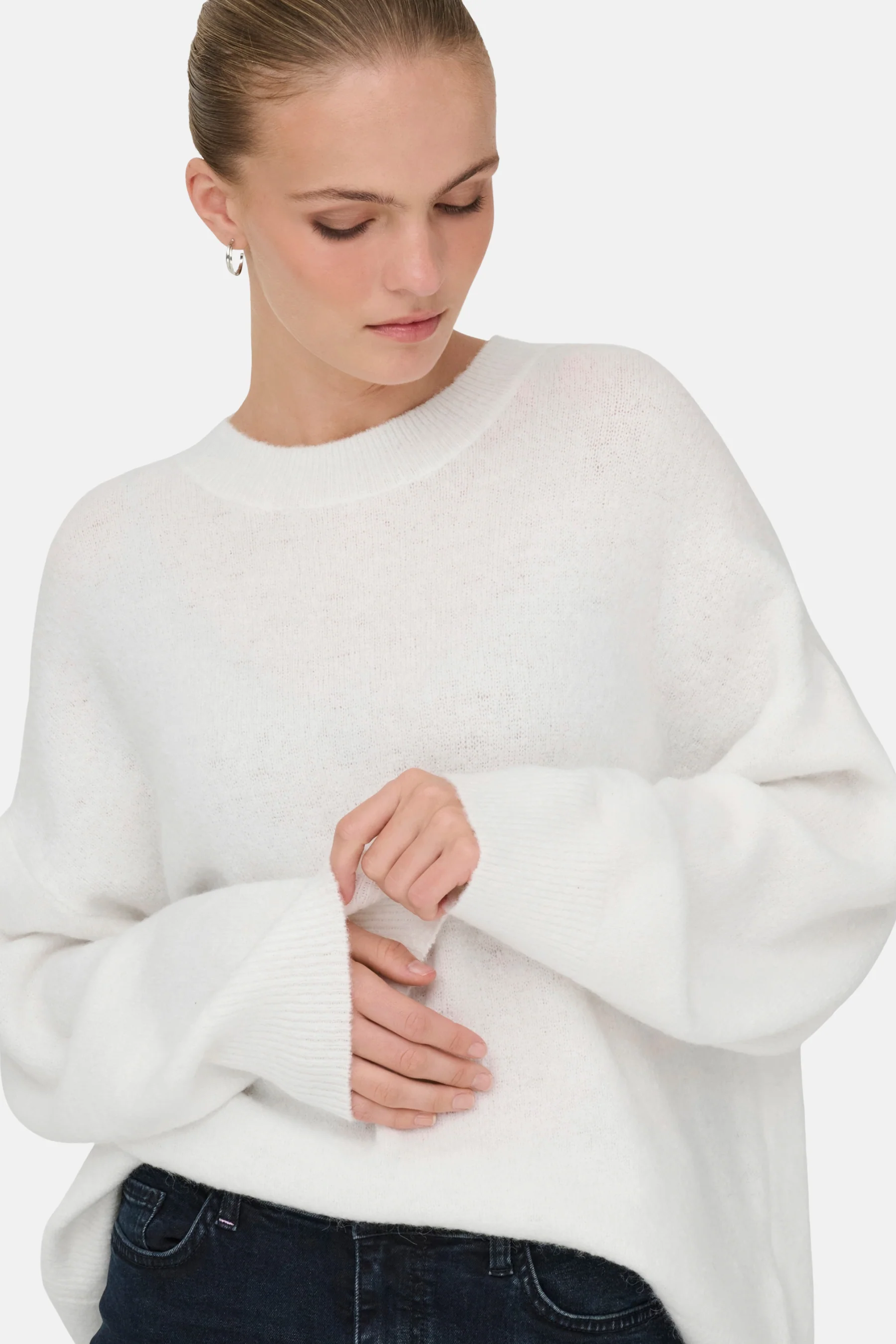 Pull met ronde hals - wit - Image 4