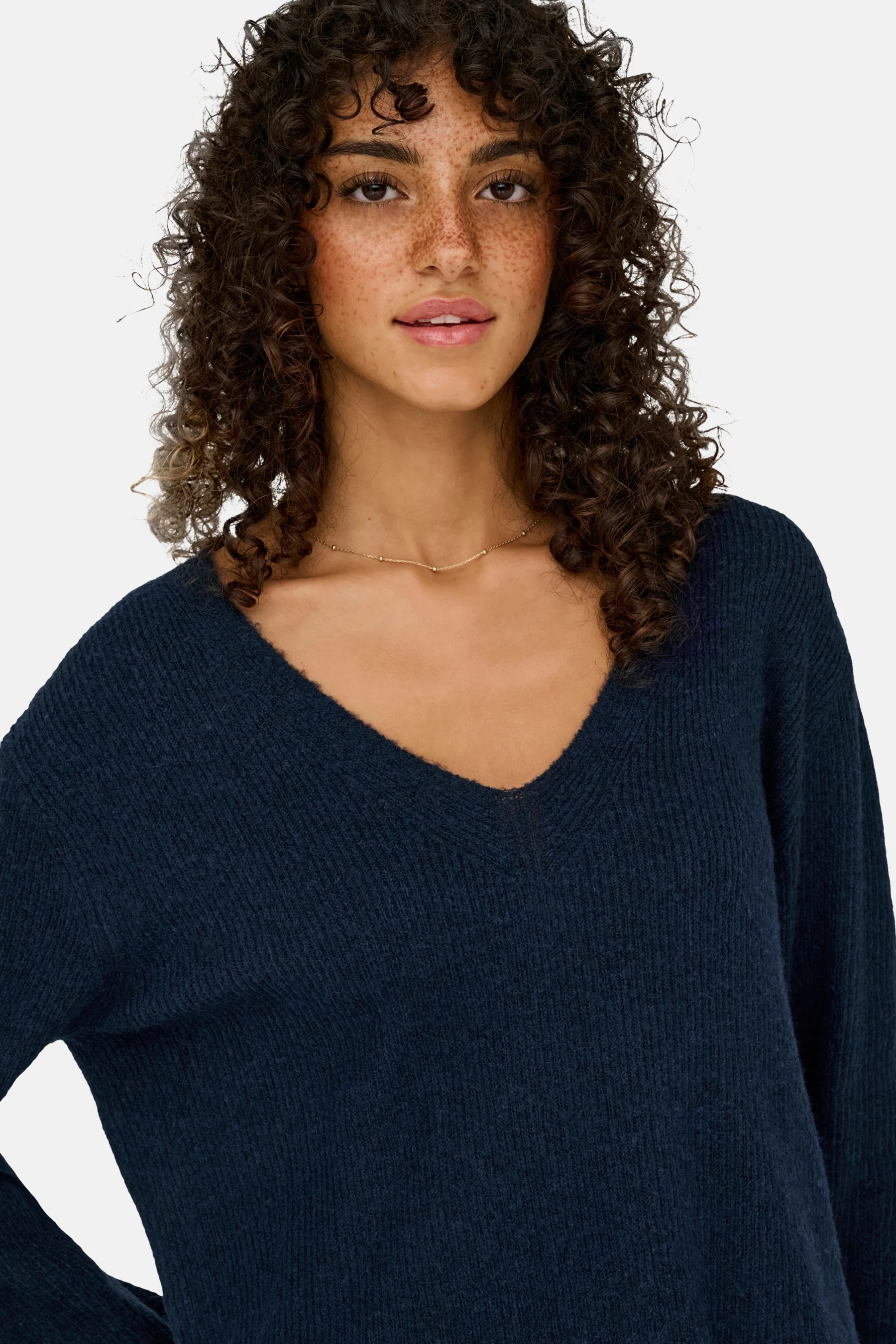 Pull met V-hals - blauw - Image 4