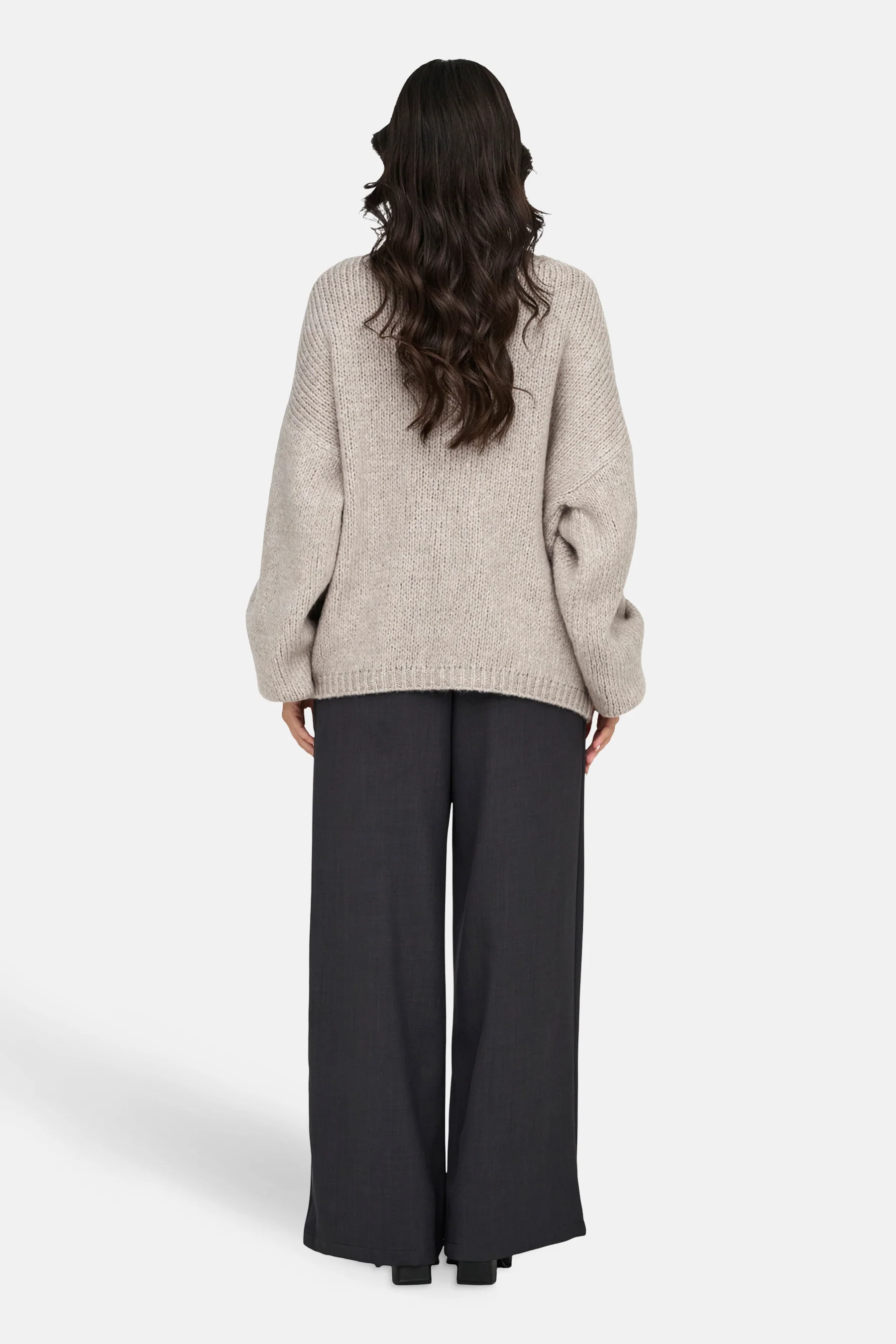 Pull met V-hals - ecru - Image 3