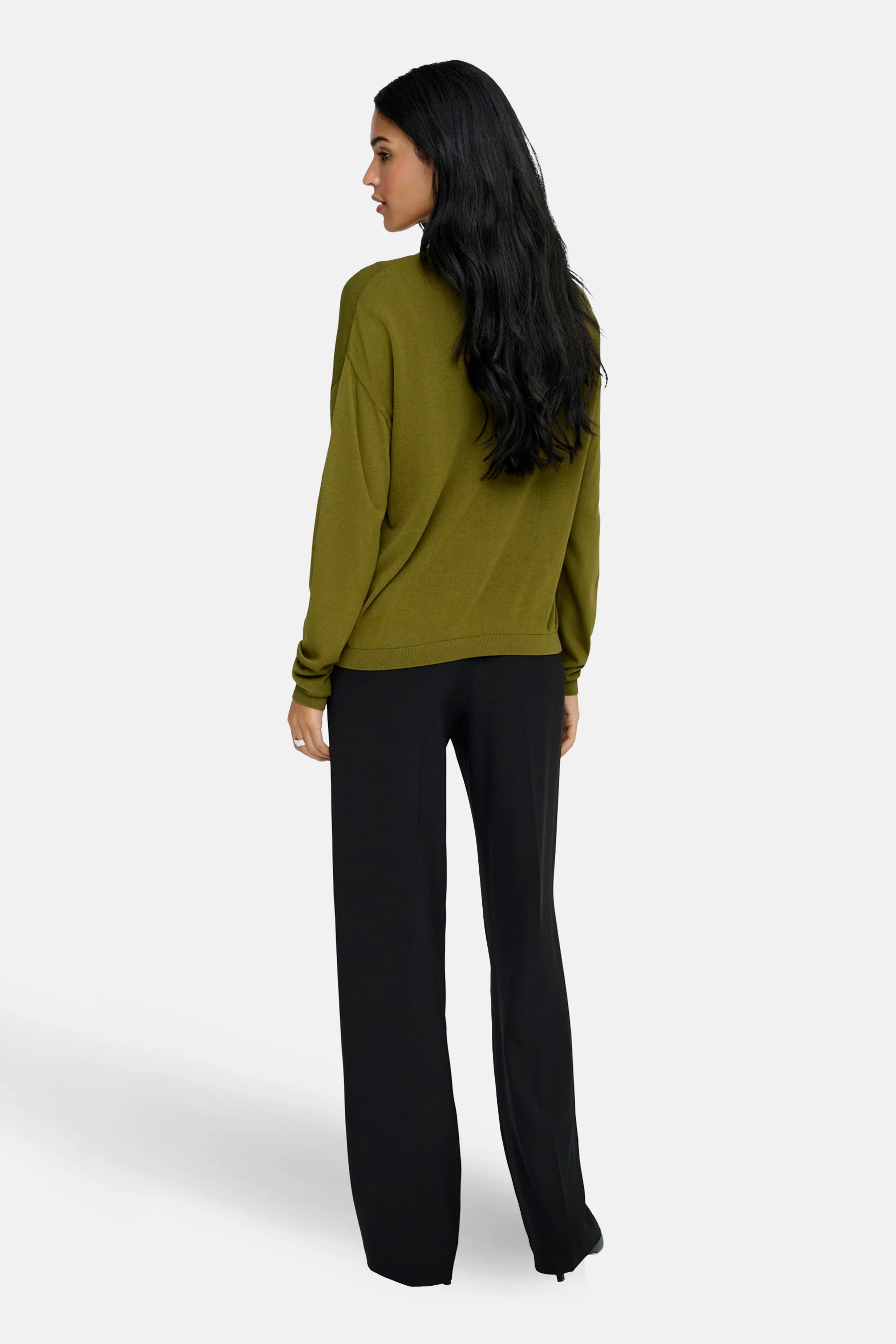 Pull met V-hals - groen - Image 3