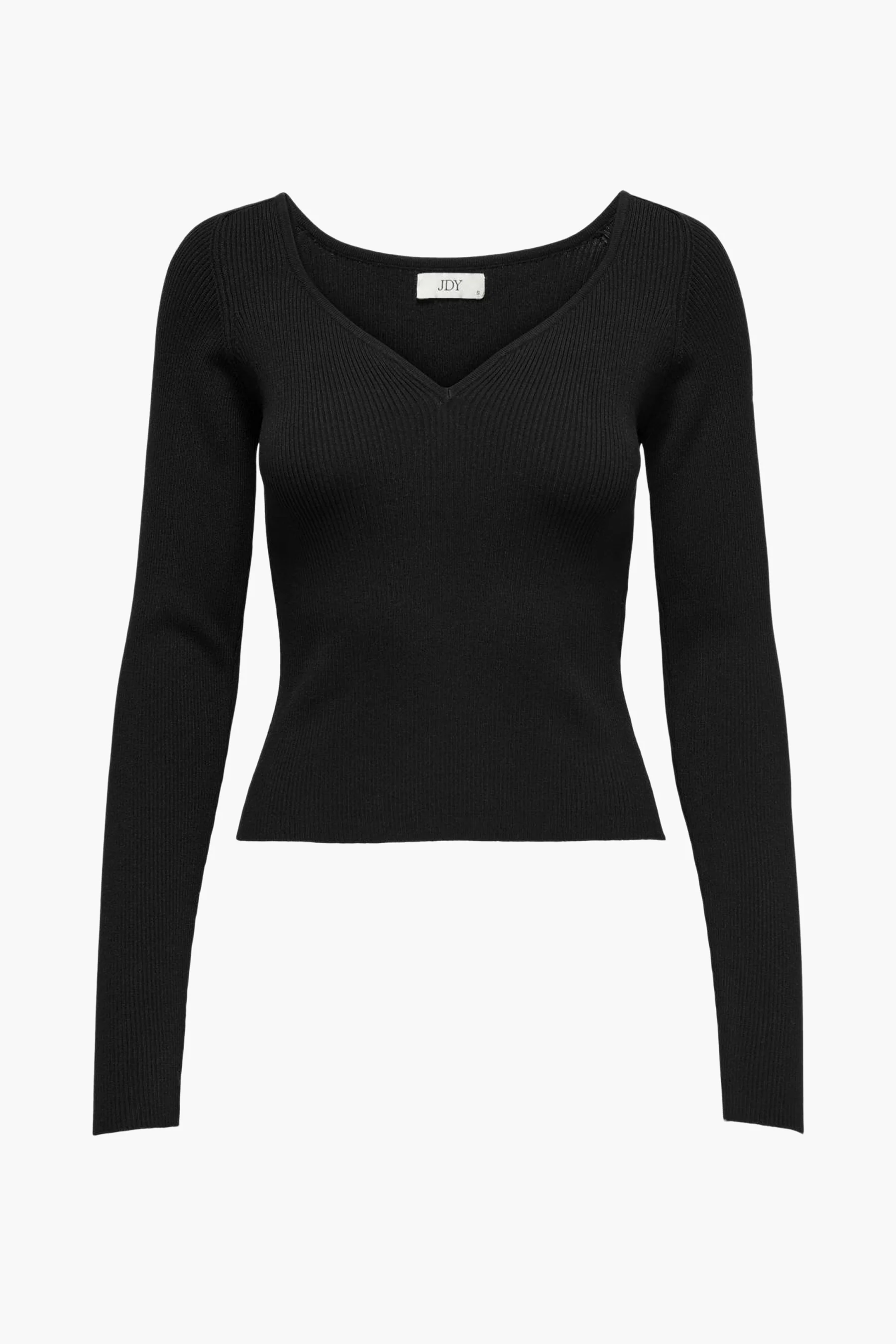 Pull met V-hals - zwart