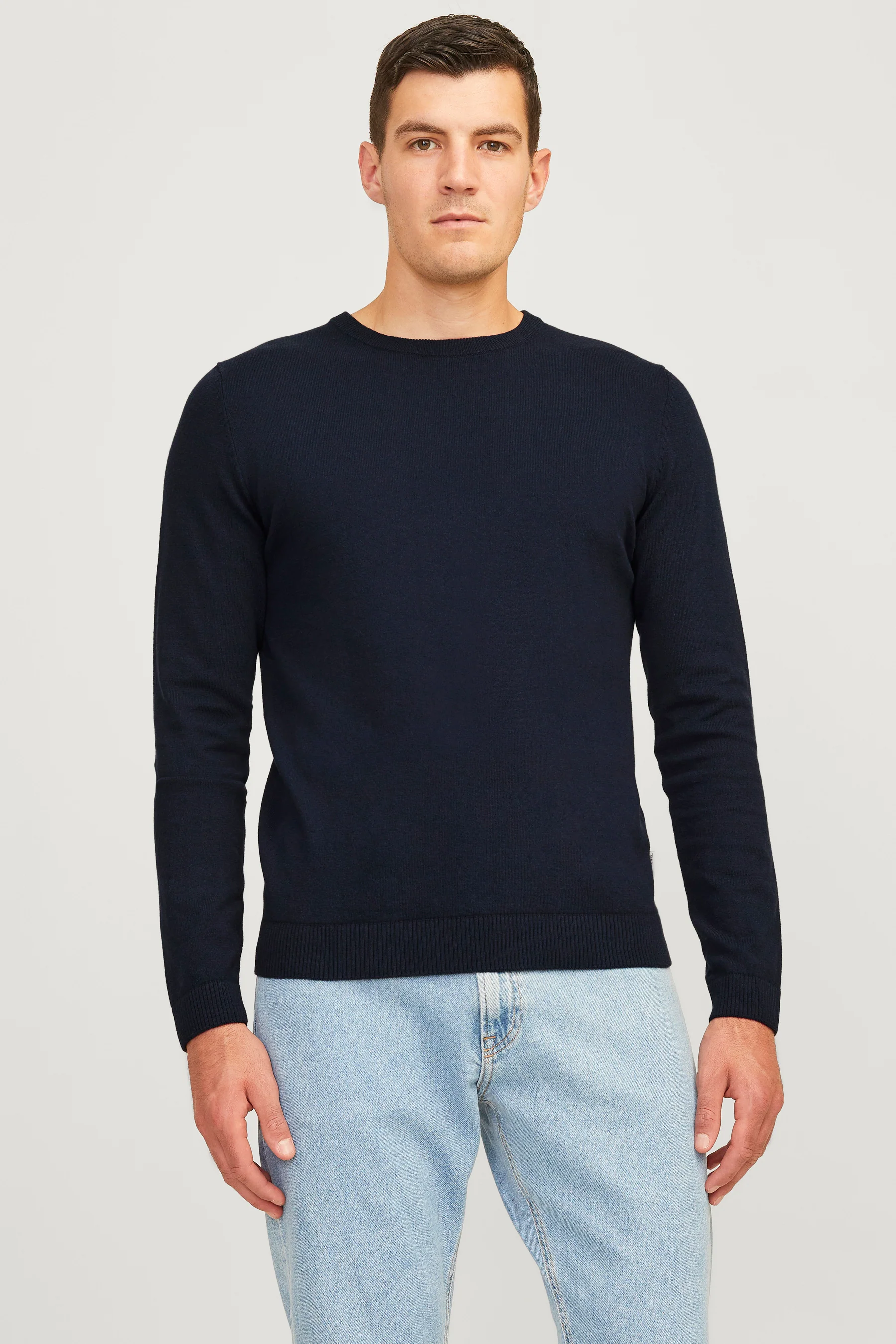 Pull met ronde hals - blauw