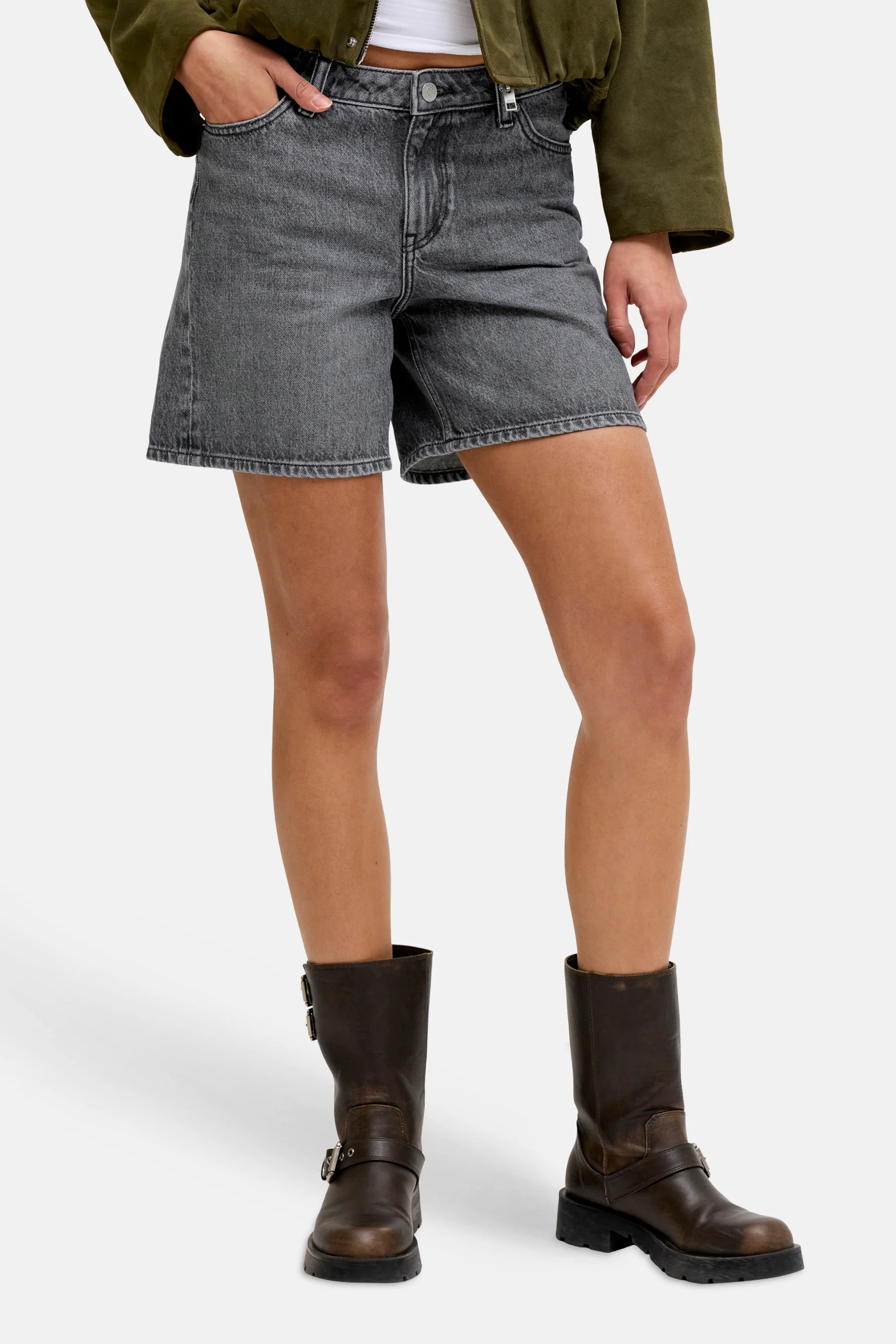 Short - dark grey denim