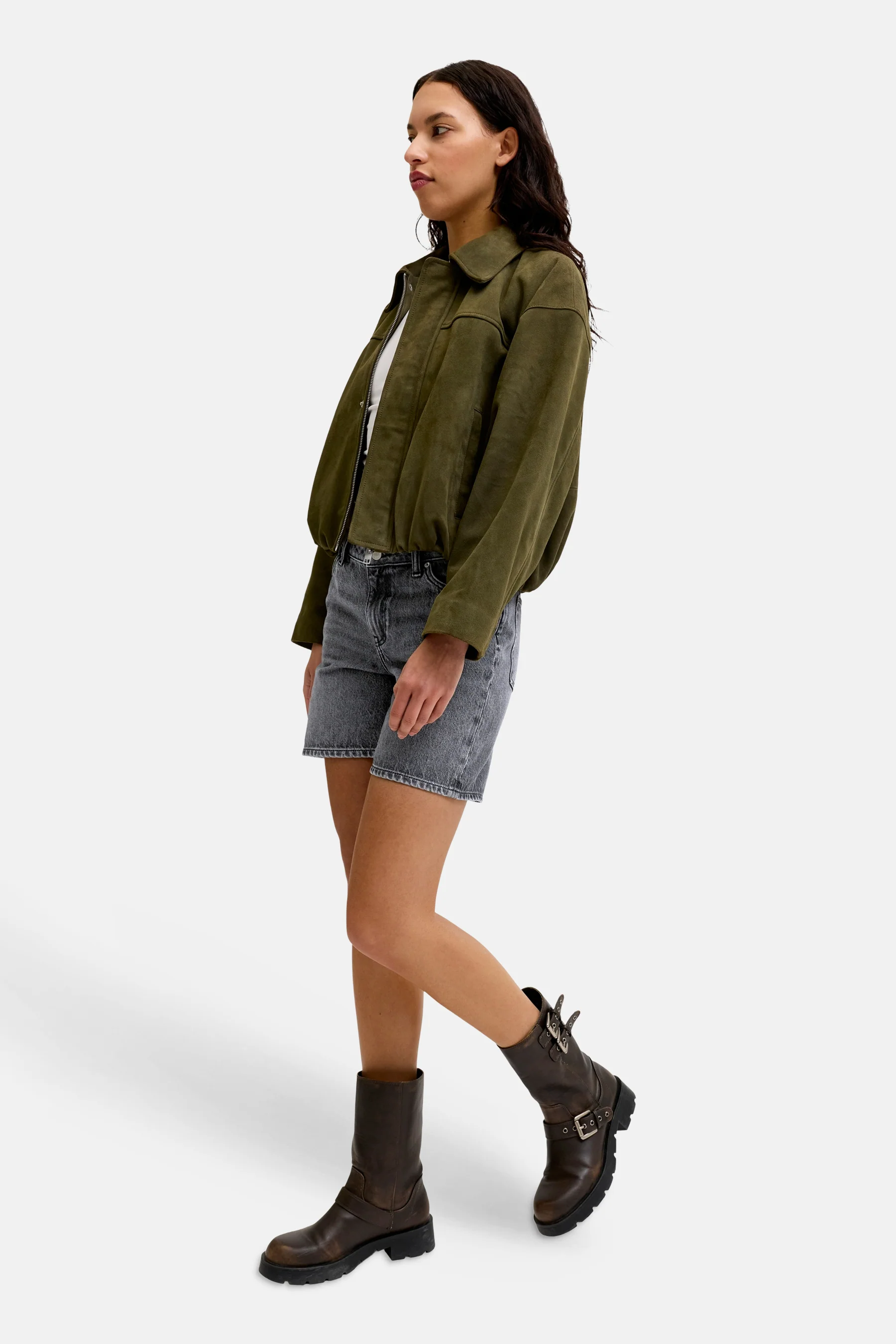 Short - dark grey denim - Image 8