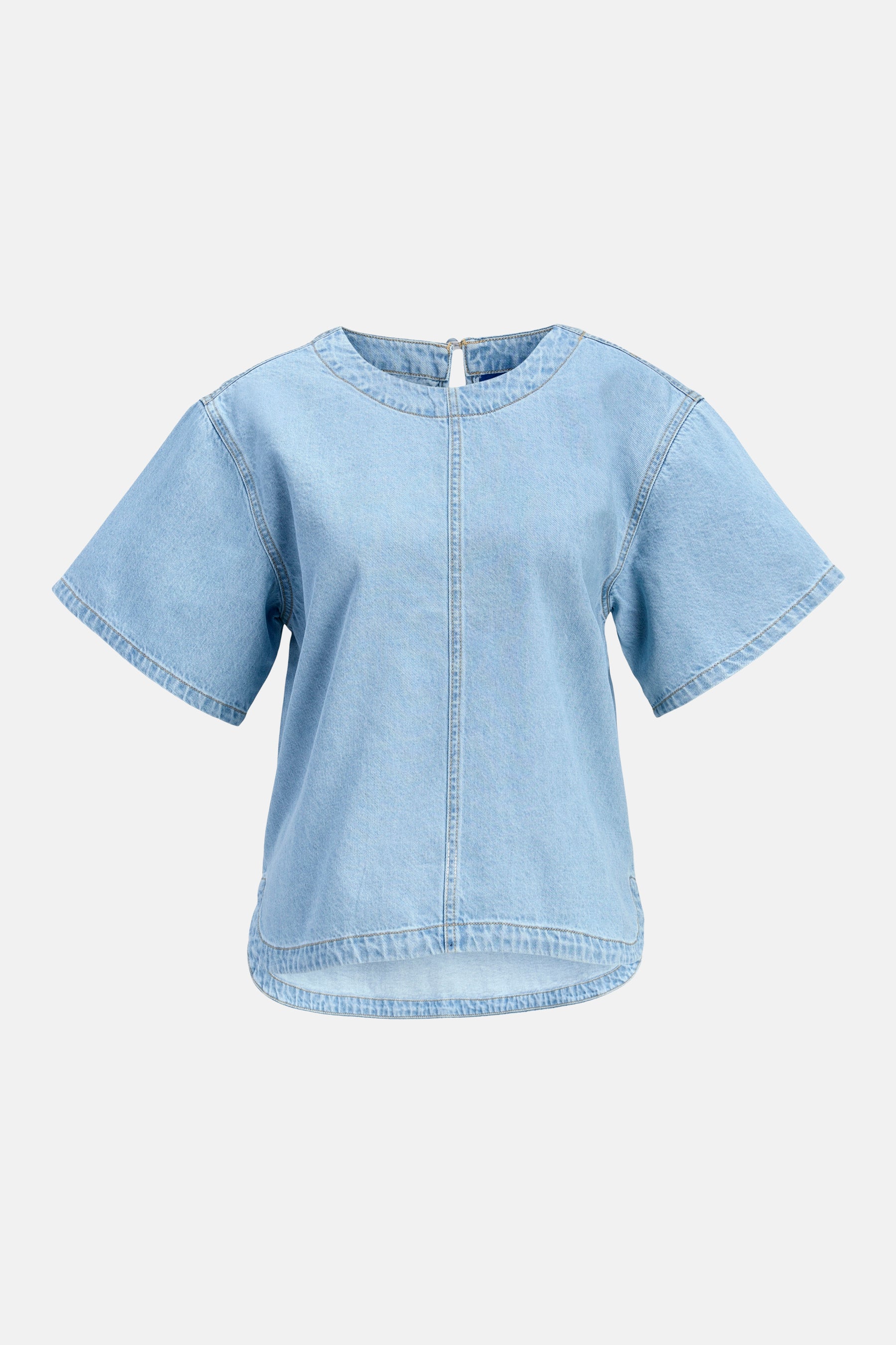 Blouse met korte mouwen - light blue denim - Image 6