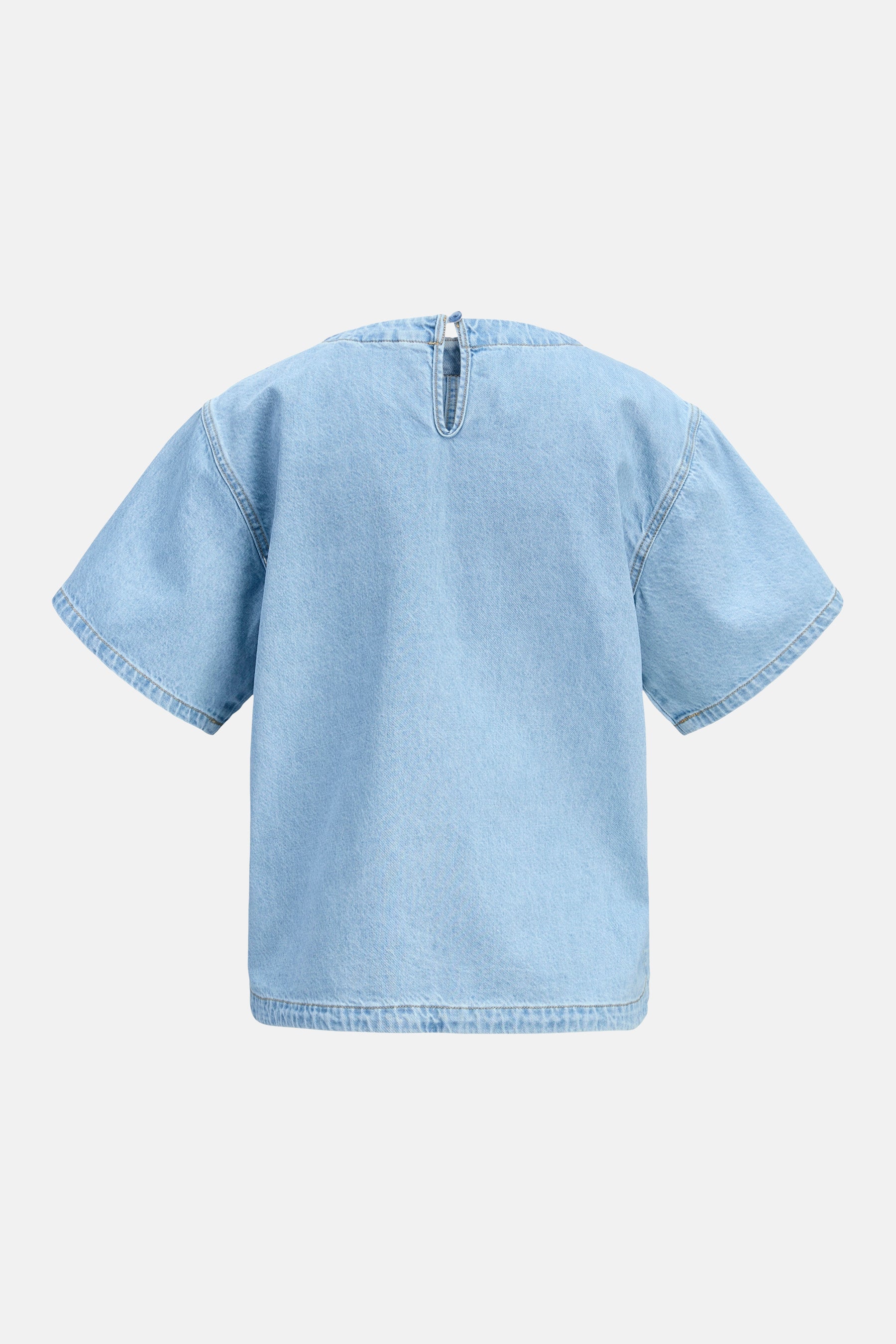 Blouse met korte mouwen - light blue denim - Image 7