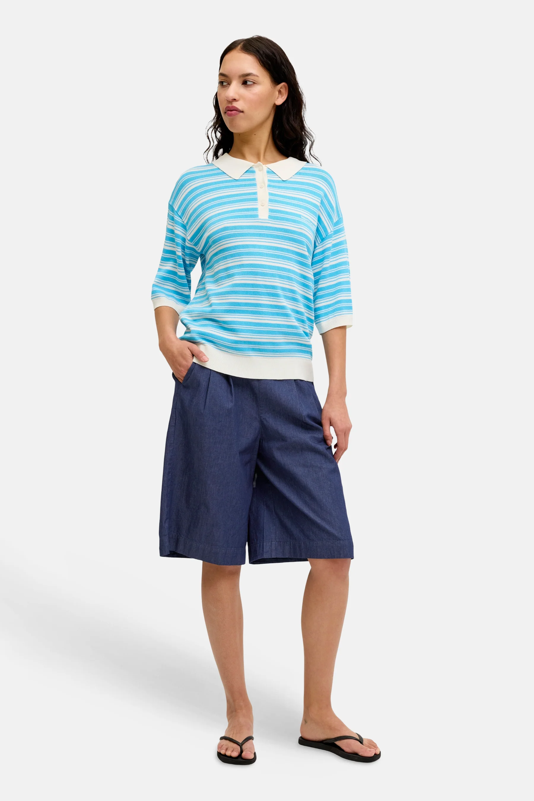 Short - dark blue denim - Image 2