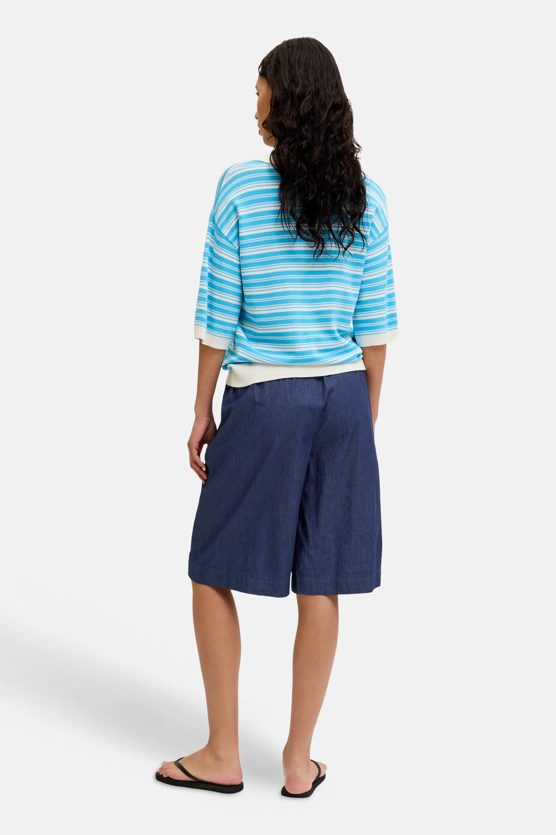 Short - dark blue denim - Image 3