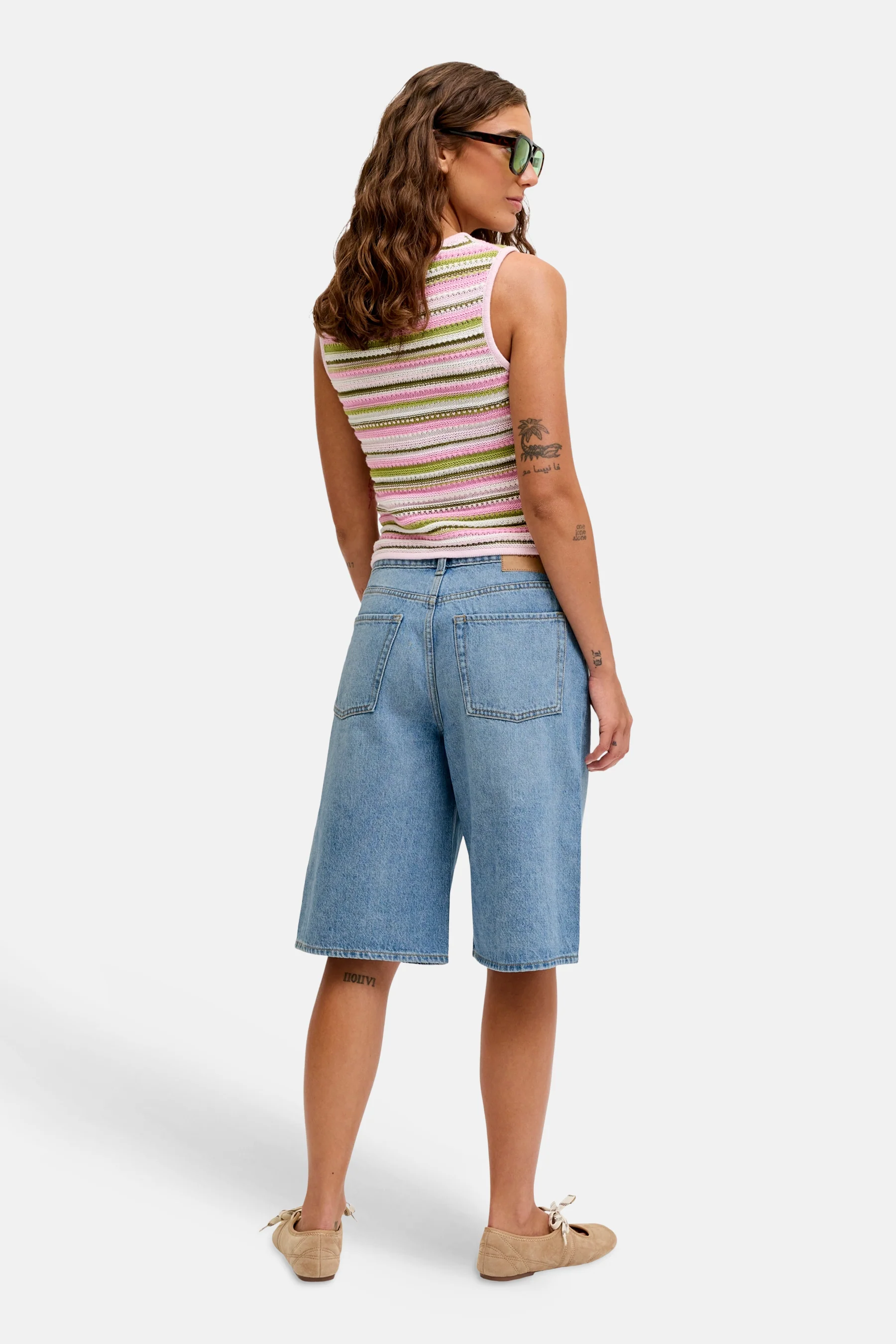 Short - mid blue denim - Image 3