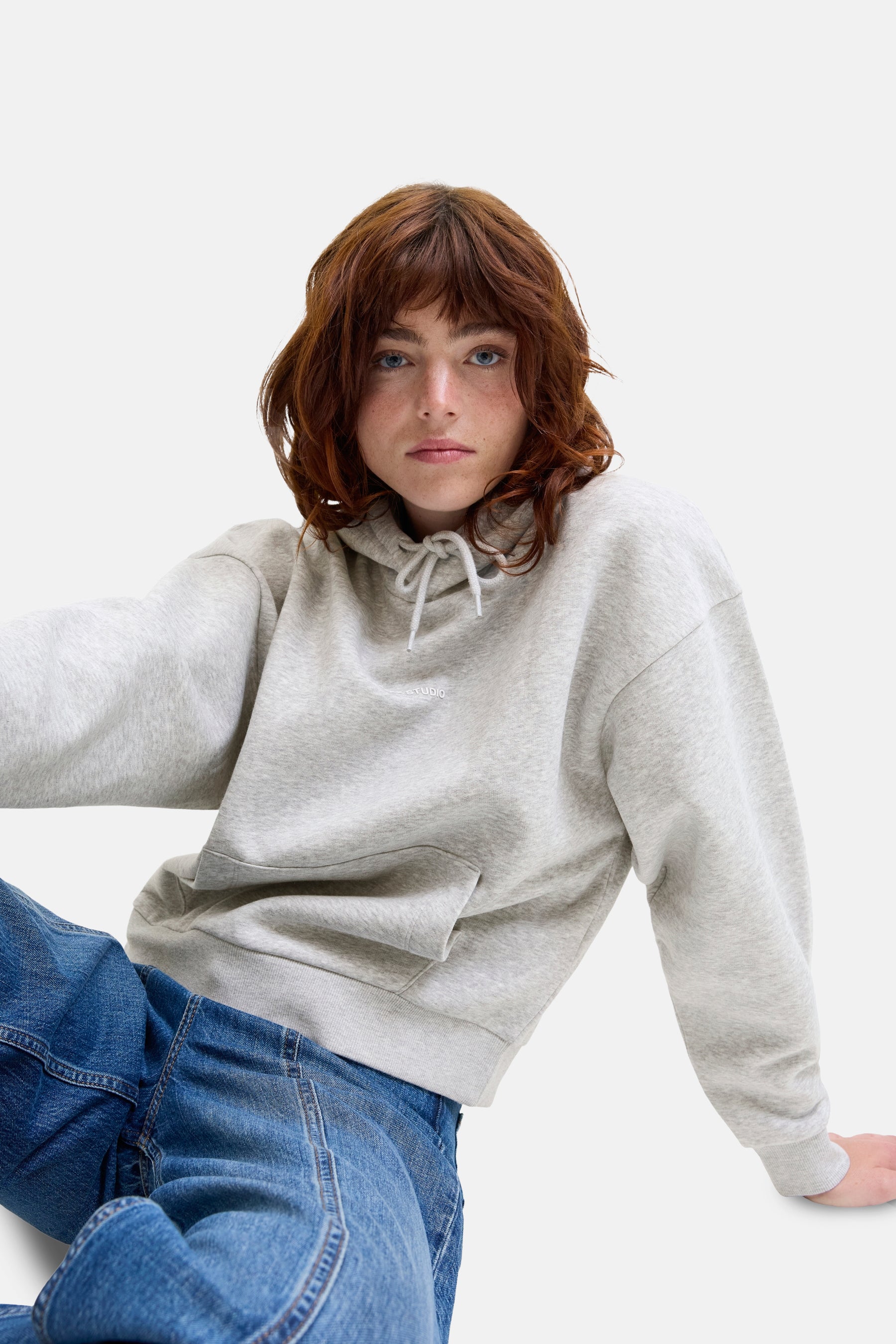 Sweater met kap - grijs - Image 6