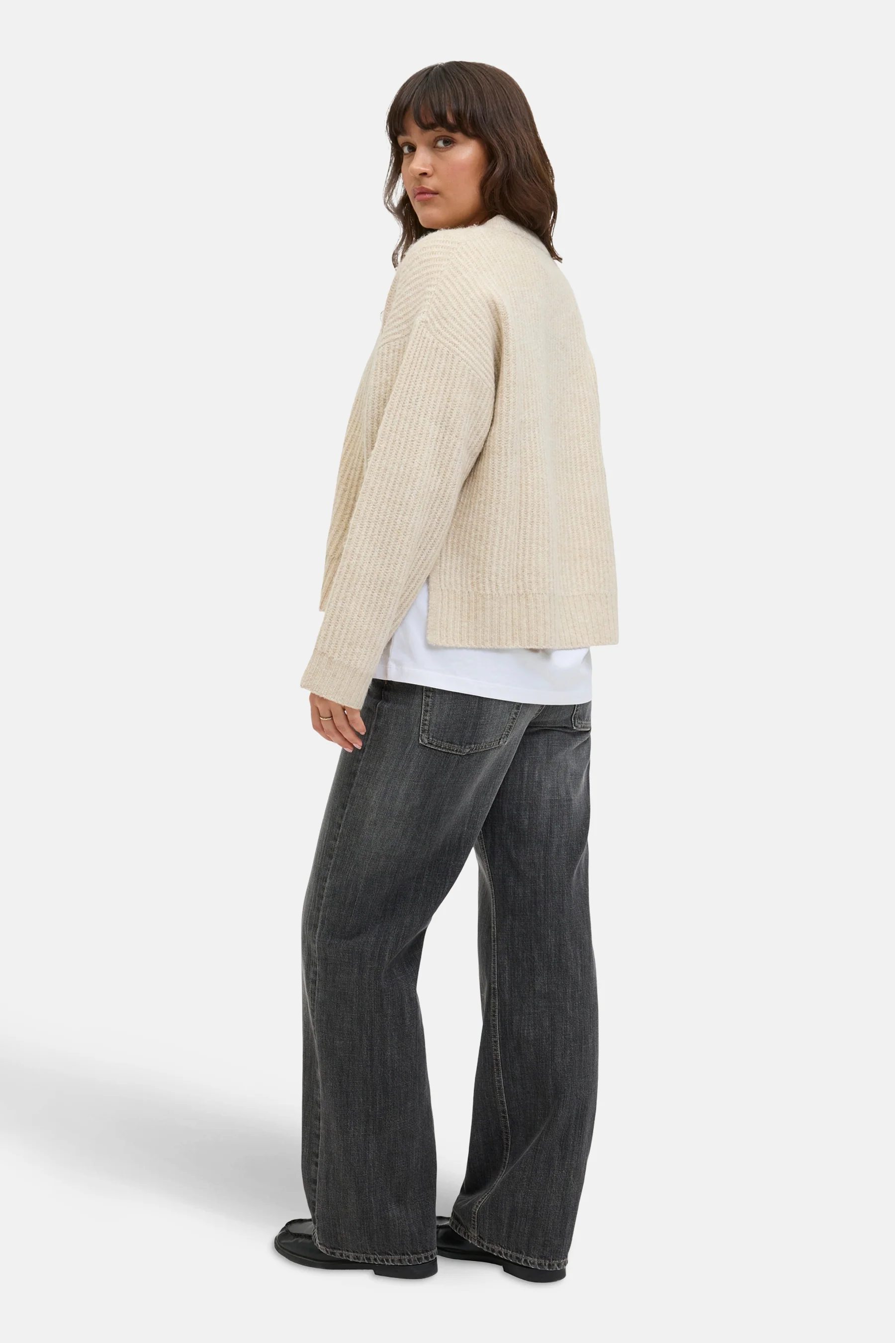 Pull met ronde hals - beige - Image 3