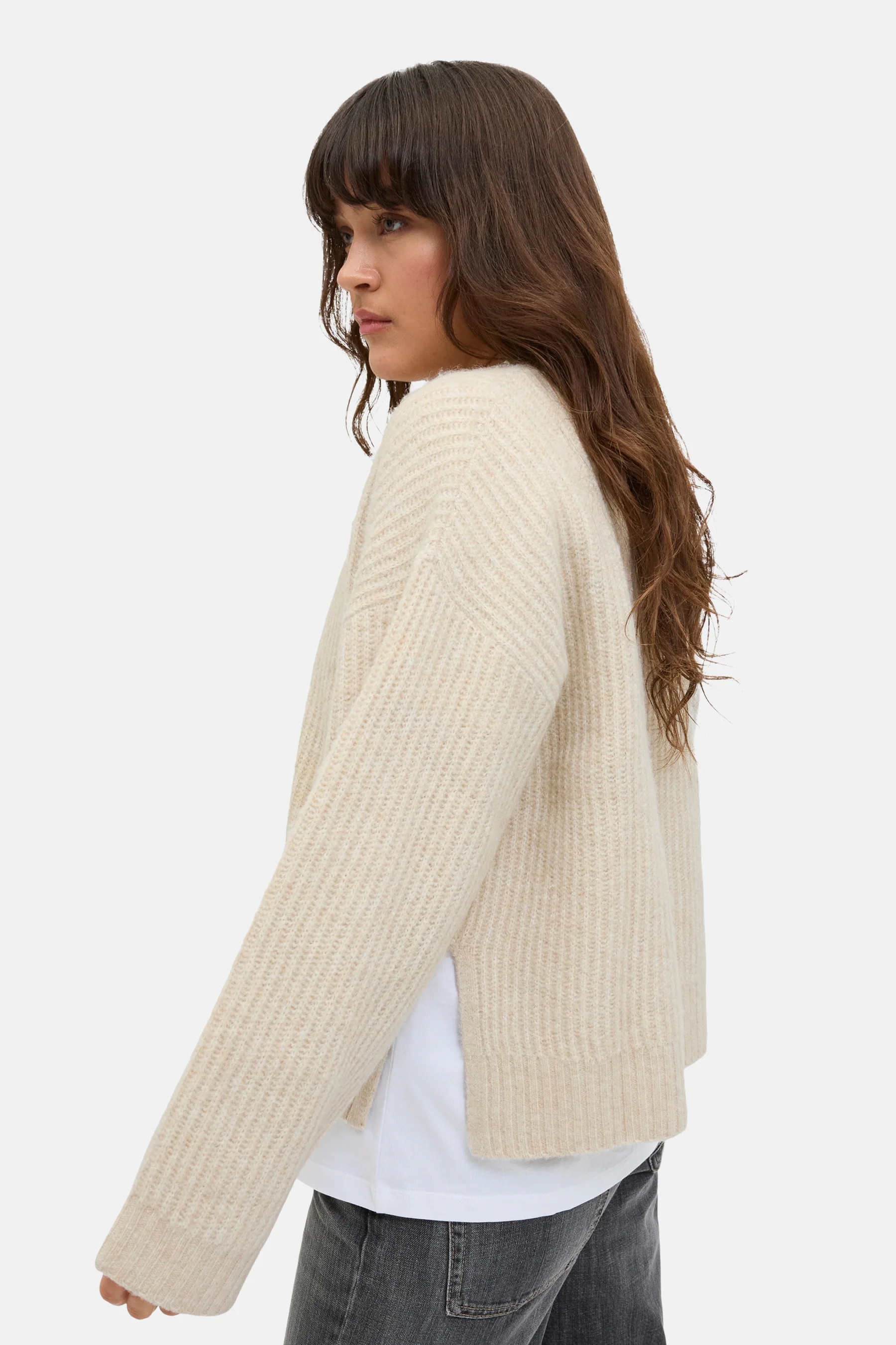 Pull met ronde hals - beige - Image 6