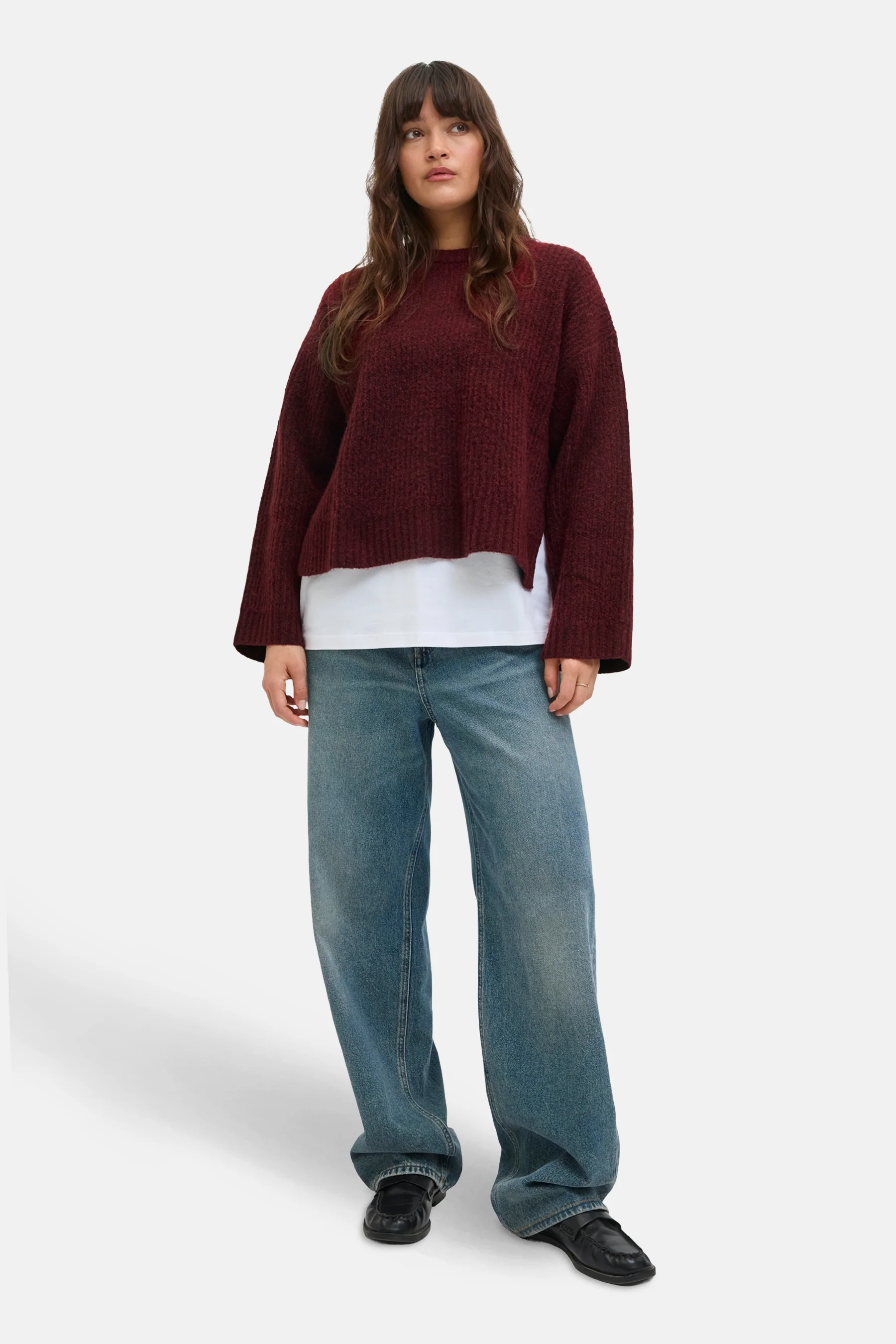Pull met ronde hals - Bordeaux - Image 2