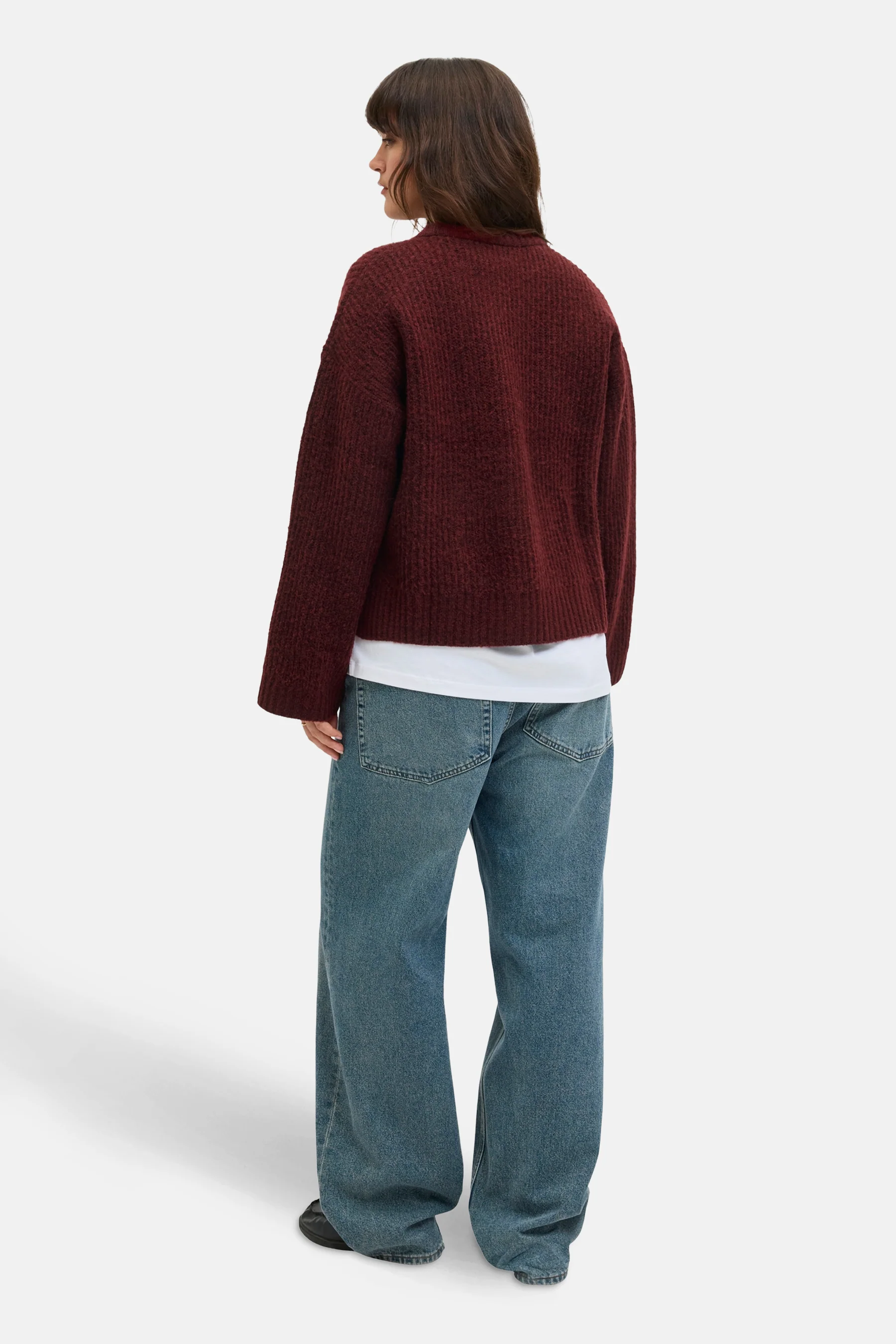Pull met ronde hals - Bordeaux - Image 3