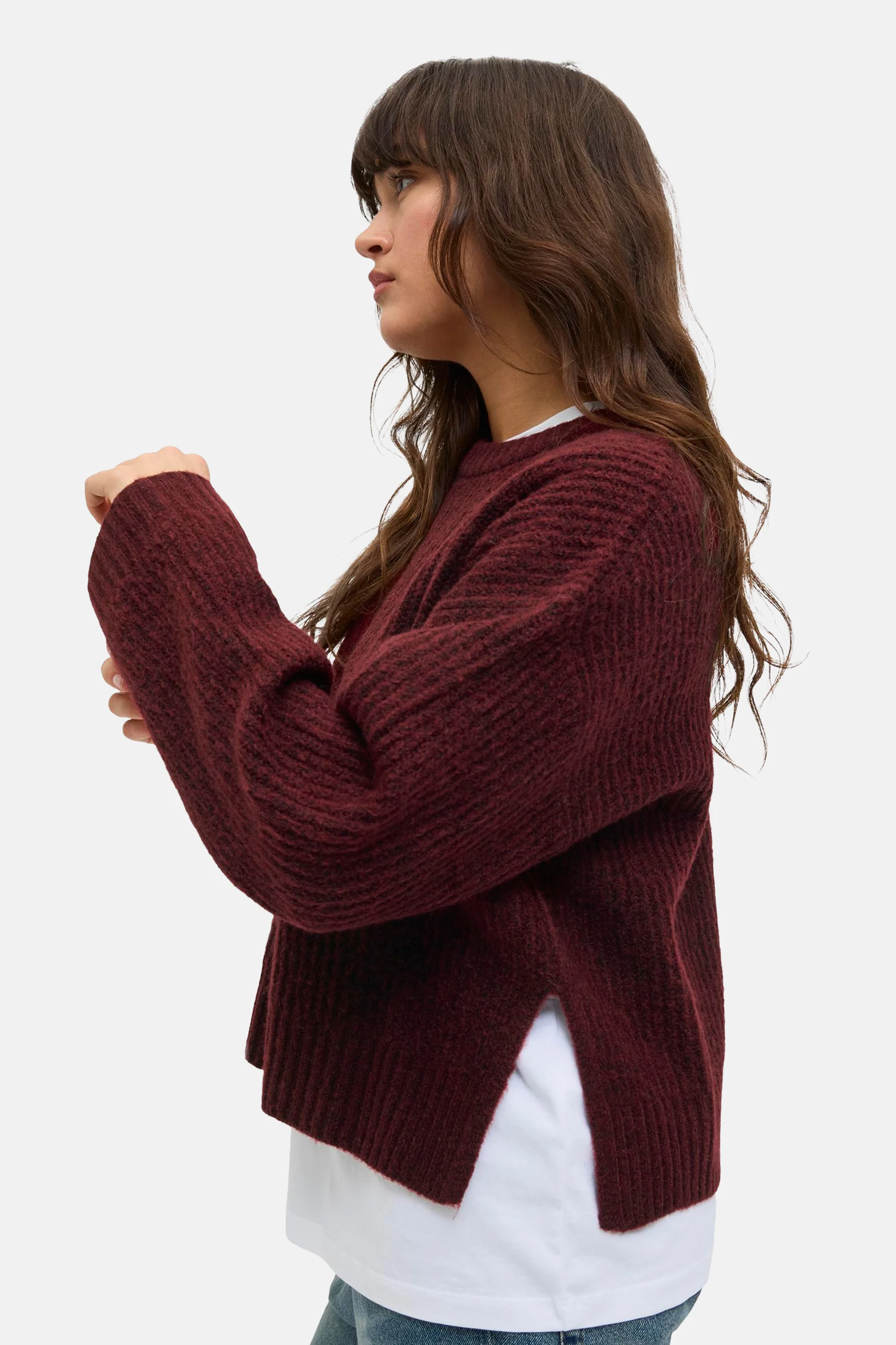Pull met ronde hals - Bordeaux - Image 6