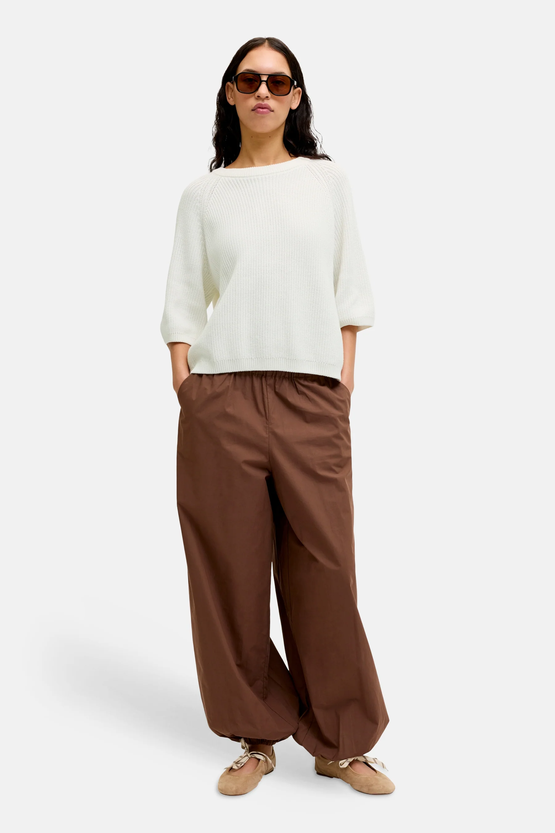 Pull met ronde hals - wit - Image 2