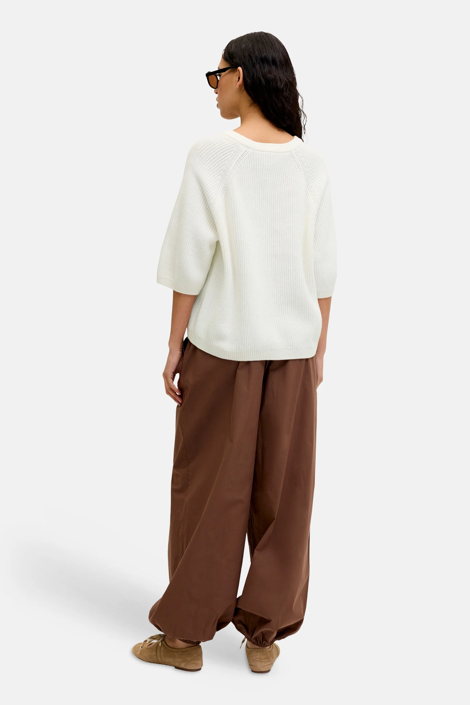 Pull met ronde hals - wit - Image 3