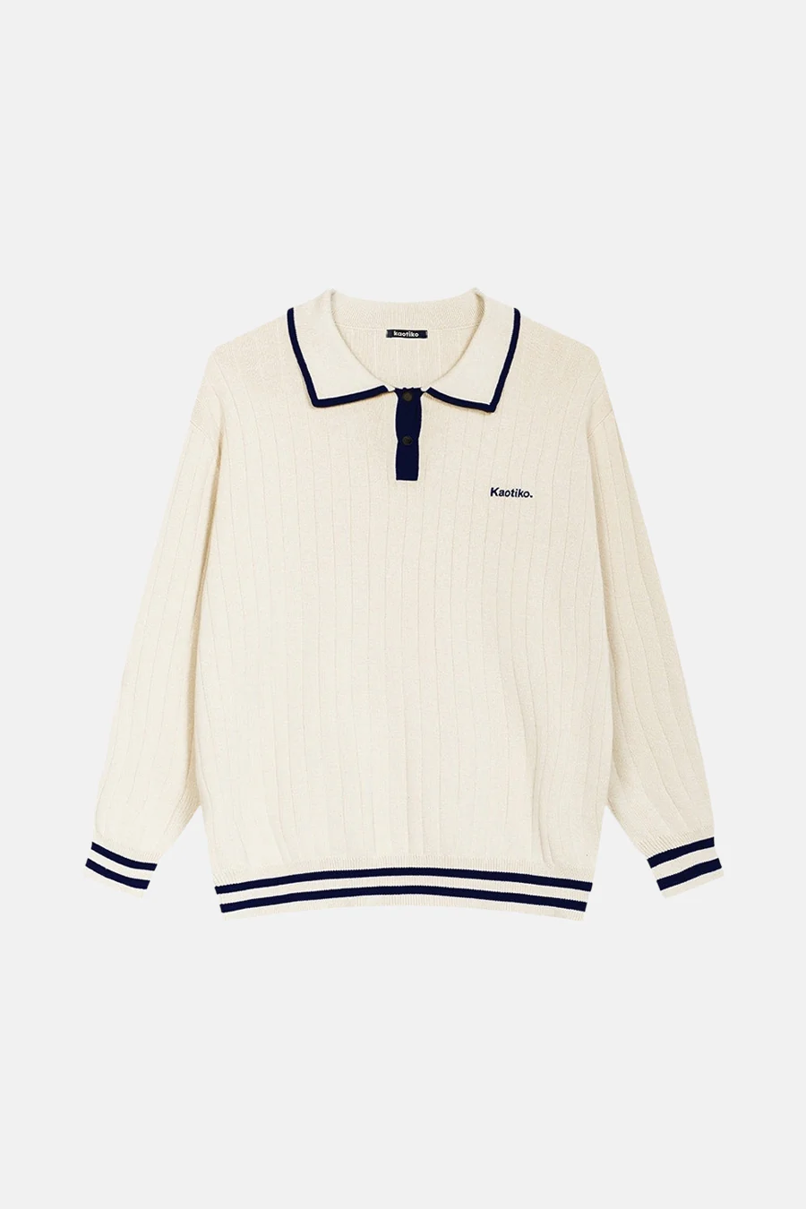 Pull met ronde hals - ecru